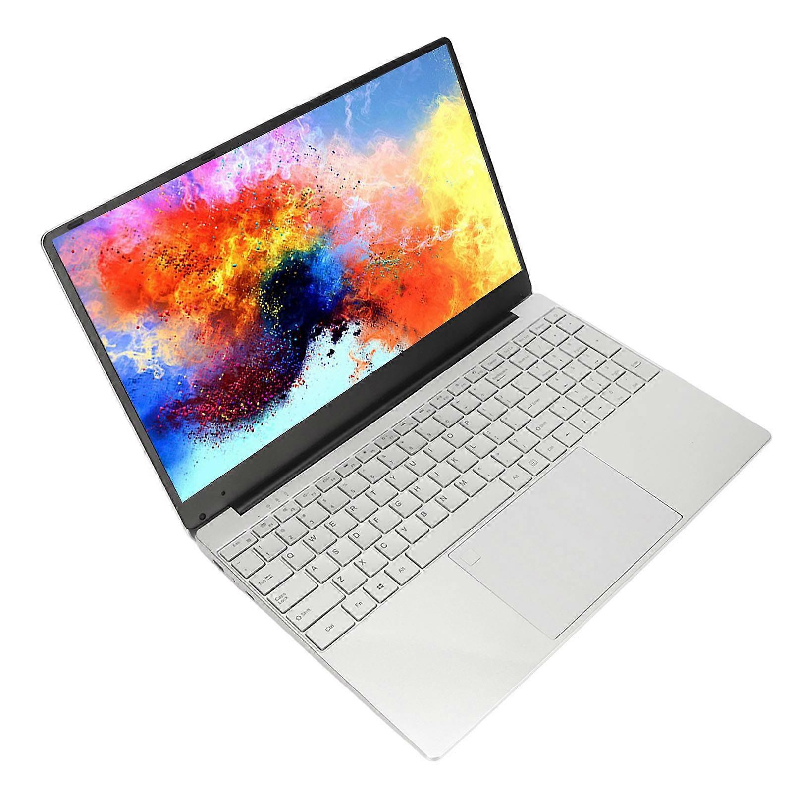 Laptop for Intel J4125CPU for Win11 8G RAM Fingerprint Keypad Backlit Keyboard Silver Notebook Computer
