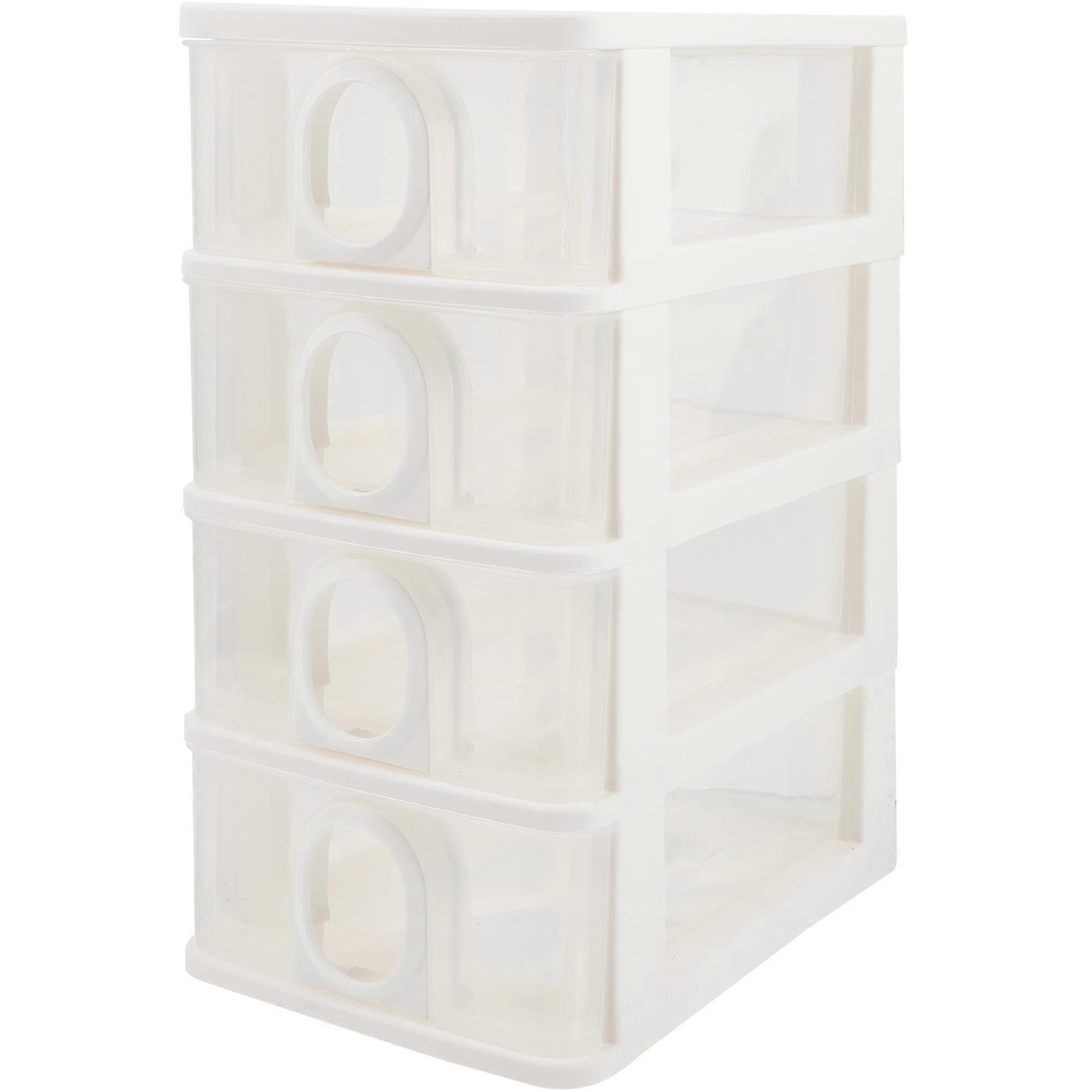 White Plastic Storage Box for Makeup and Miscellaneous Items with Large Capacity and Compact Design