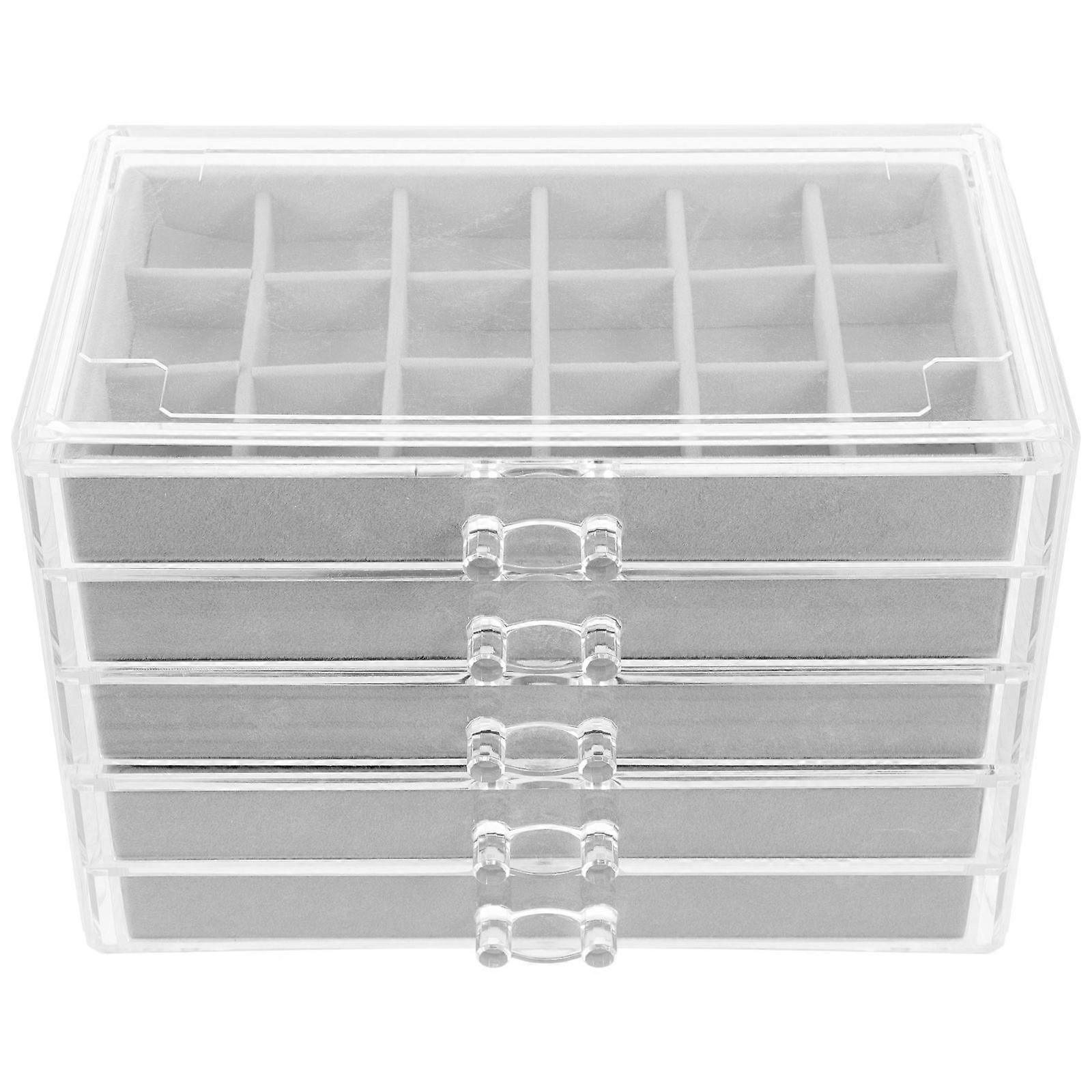 Acrylic Rock Collection Display Case with Velvet Lining for Easy Organization and Safeguarding Transparent