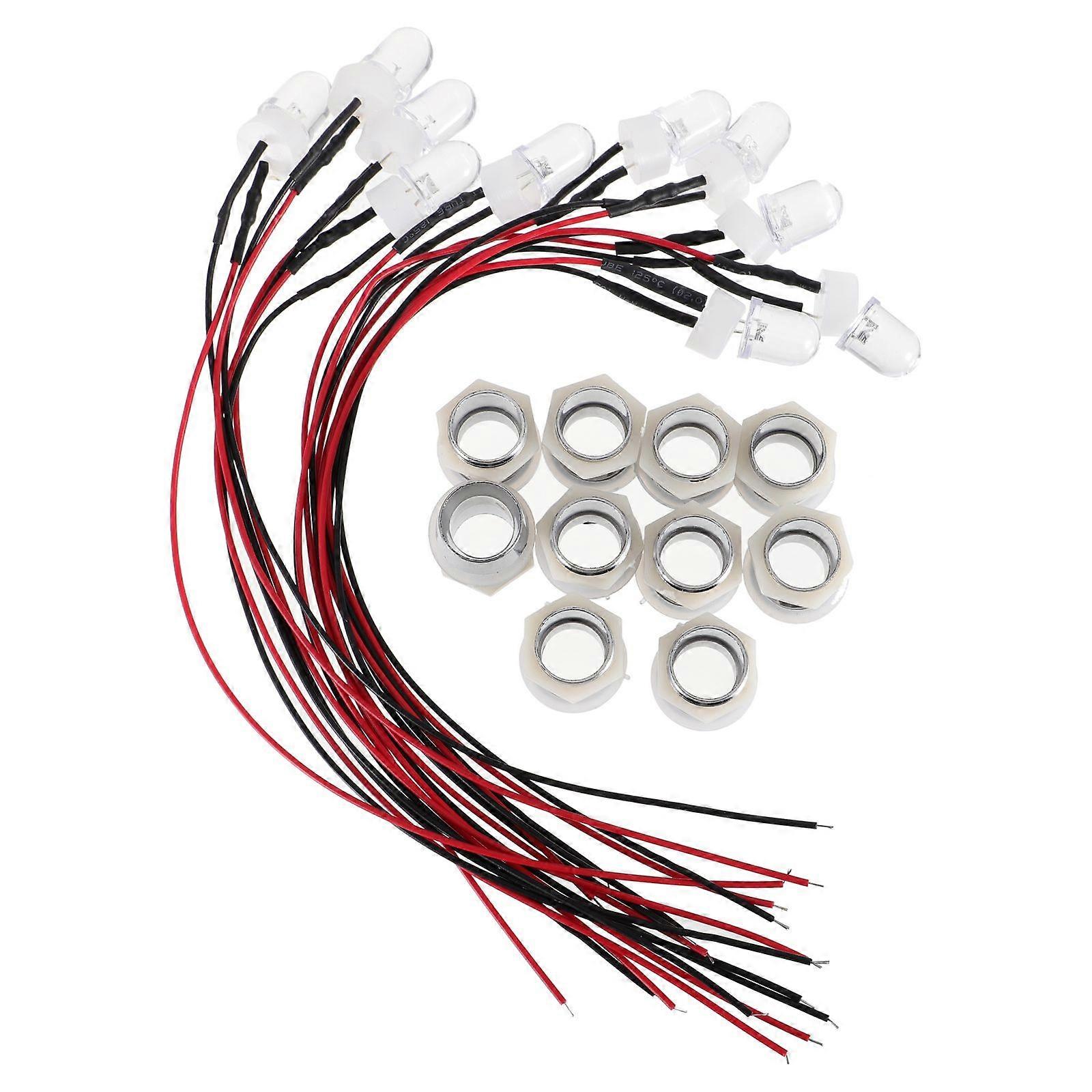 10pcs Pre Wired LED Lamp Metal Base Bulb for DIY Car Projects