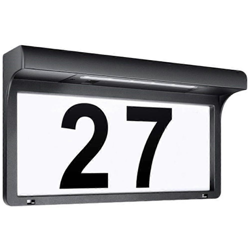 LED Solar Powered House Number Plaque Address Sign for Outdoor Garden, Porch & Pathway Illumination