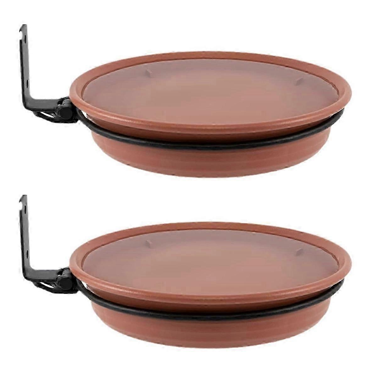 Bird Feeder Squirrel Bird Feeder Hanging Bird Feeder Bird Pond Bird Feeder Tray Fixed Bird Tray(2PCS