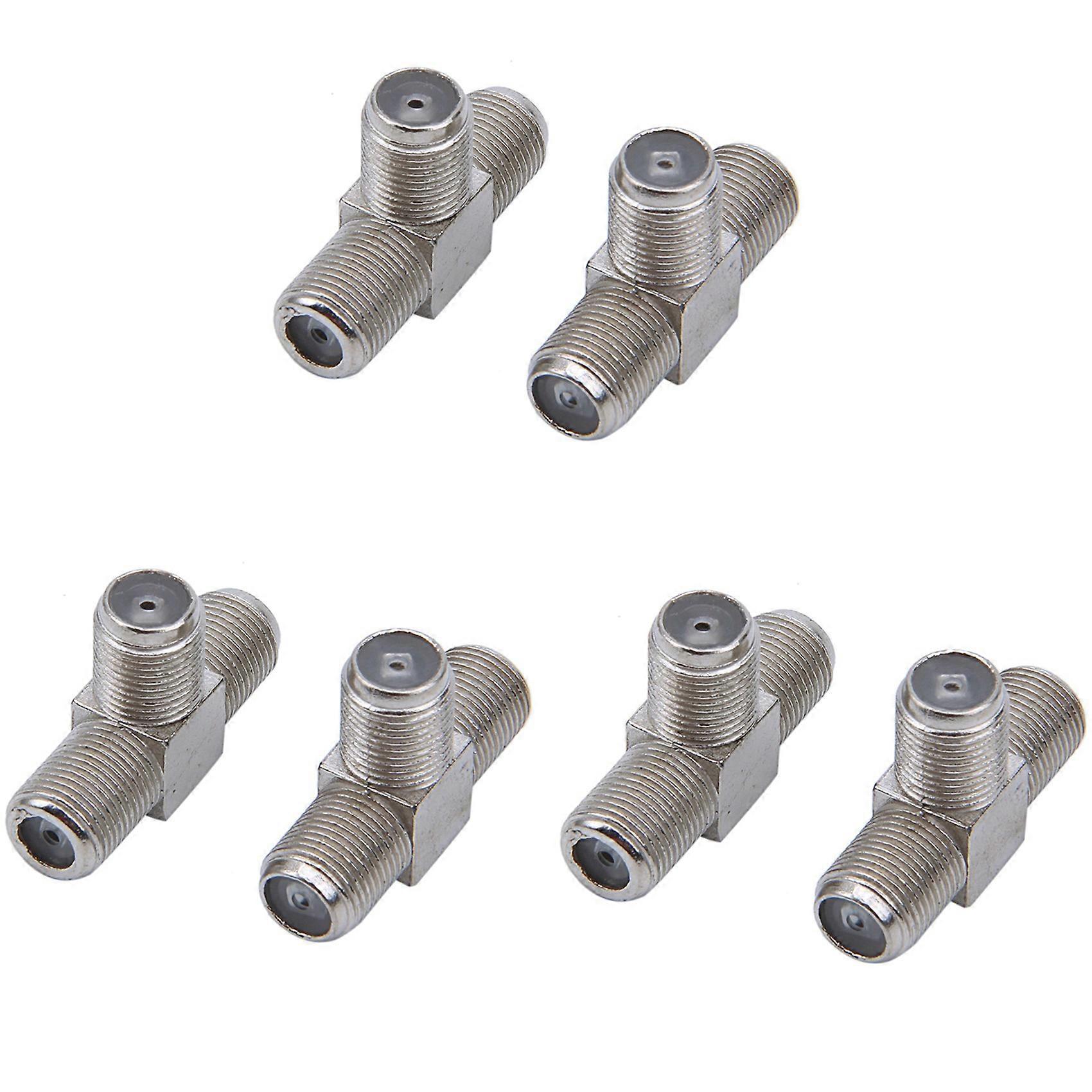 6 PCS 2-Way F-Type Combiner TV Coaxial Connectors Adapters Joiners