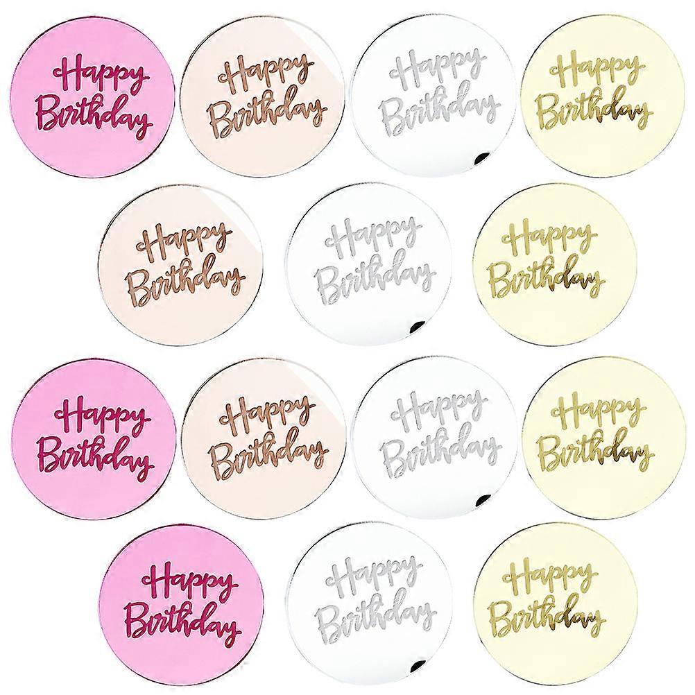 Acrylic Cupcake Toppers for Decor Assorted Color Eye Catching Circle Shape 40 Pieces
