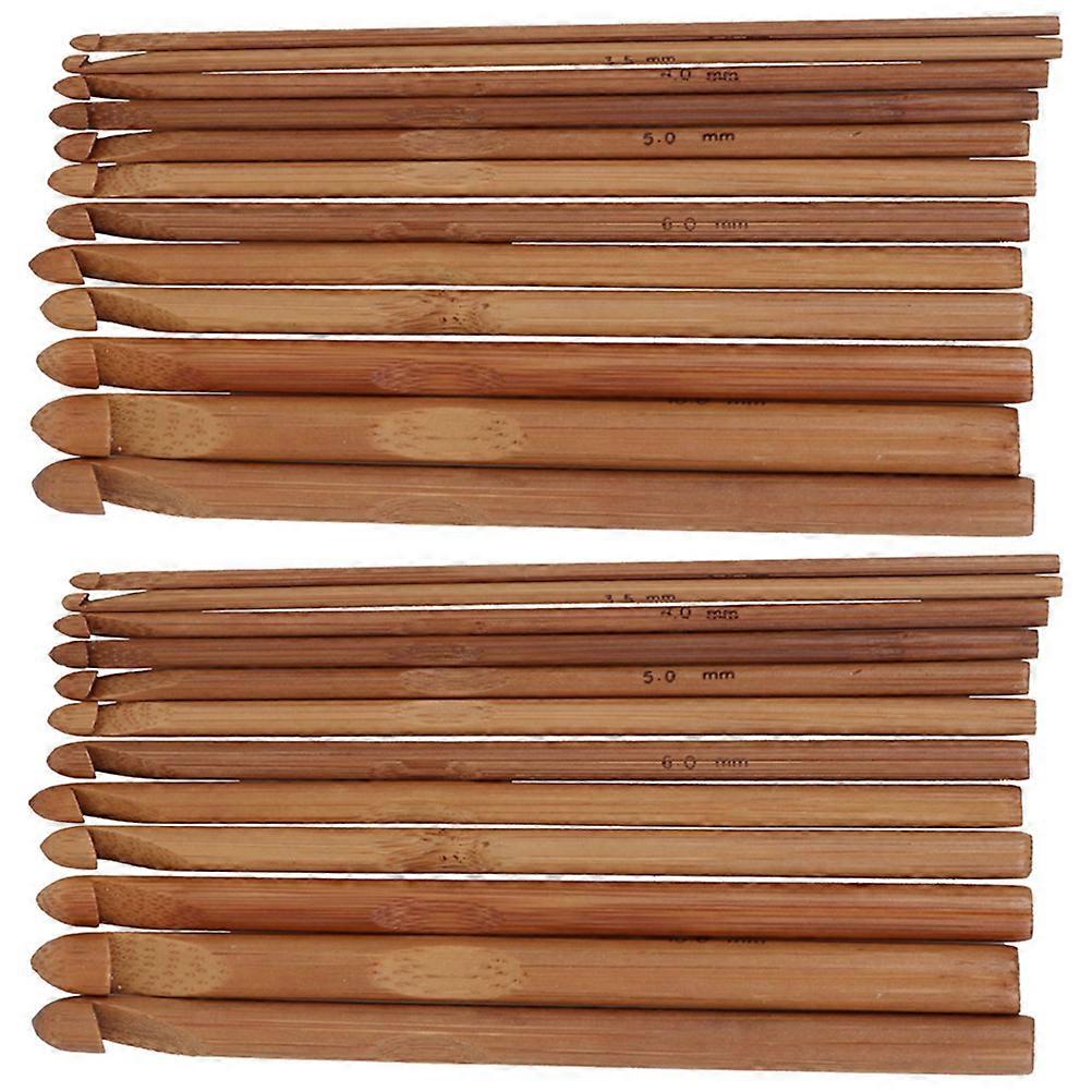 Bamboo Crochet Hooks for Knitting Lightweight Portable Assorted Color Suitable for Blankets Sweaters Gloves
