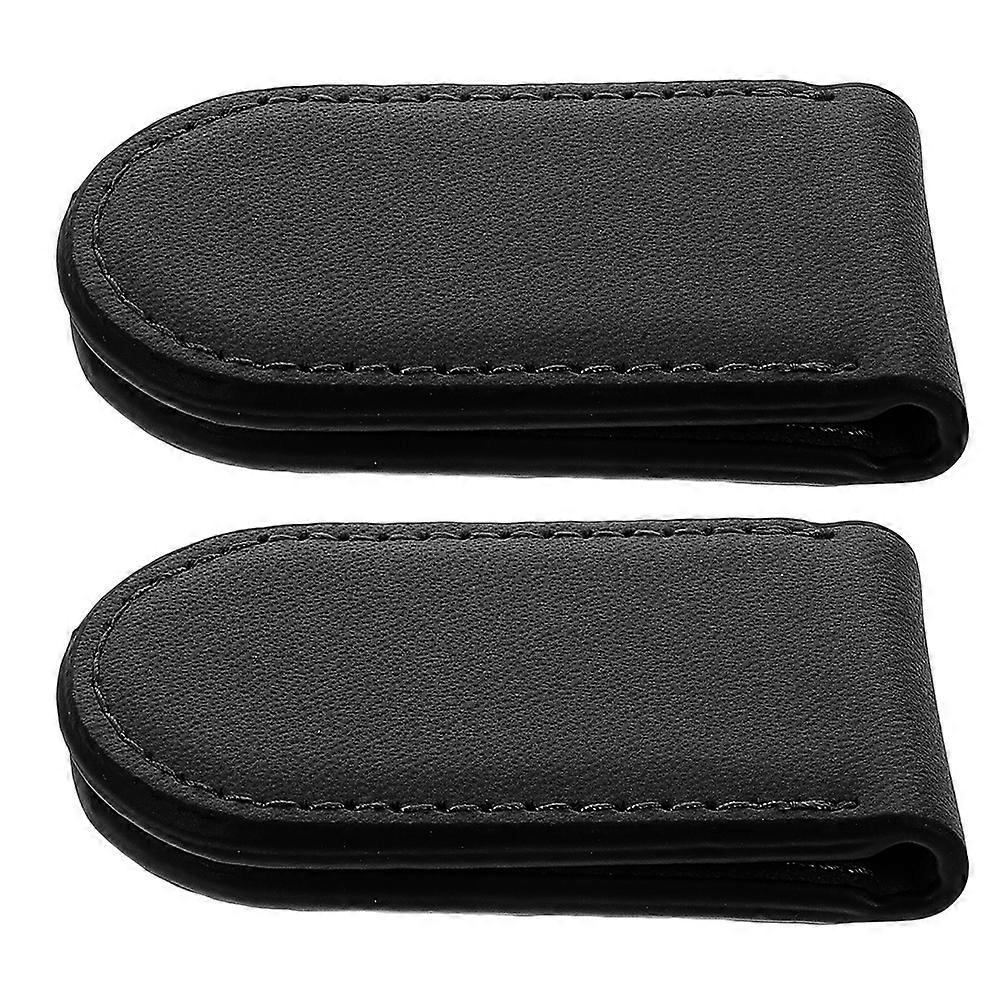 Magnetic Cash Holder Clip 2PCS PU Wallet Accessory for Men Durable Money Retainer with Unique Texture and Card Storage Design