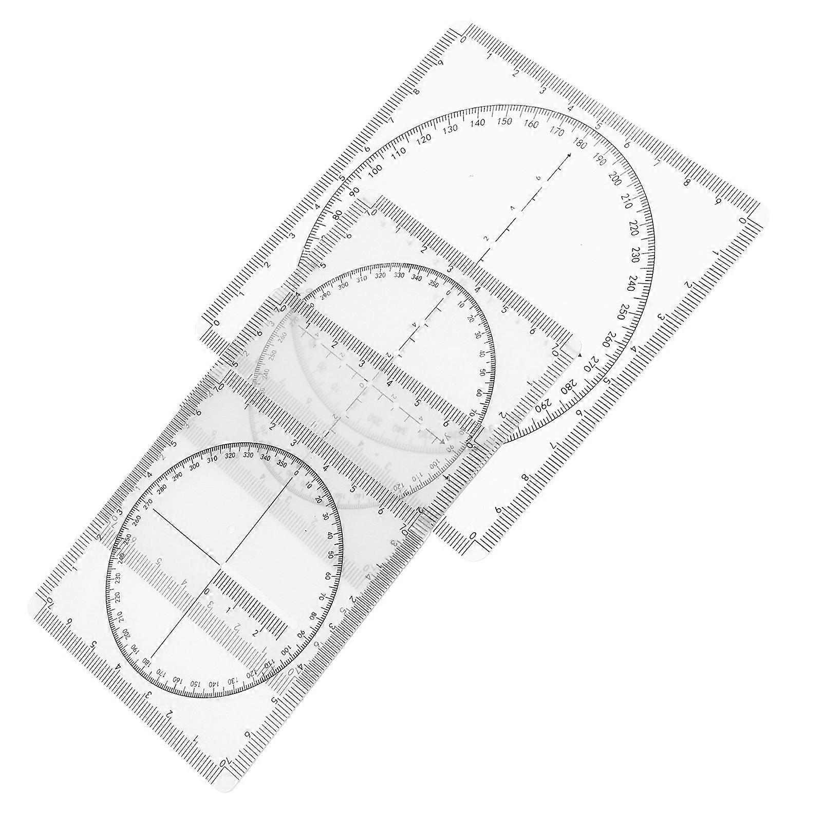 Transparent PVC Drawing Stencils for Artists and Students Practical Multifunctional Ruler 1 Set