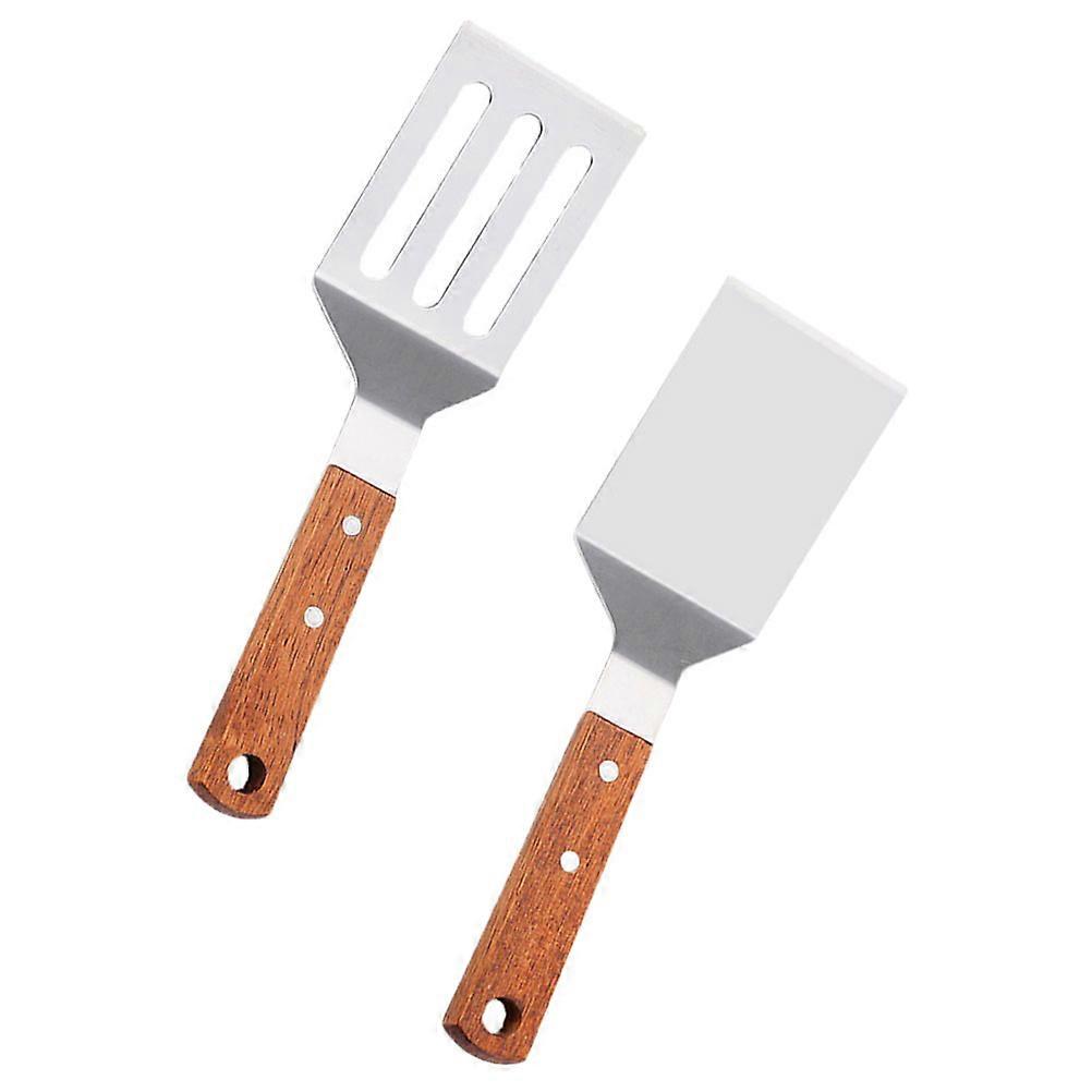 2Pcs Steak with Silver Wooden Handle for Kitchen Use