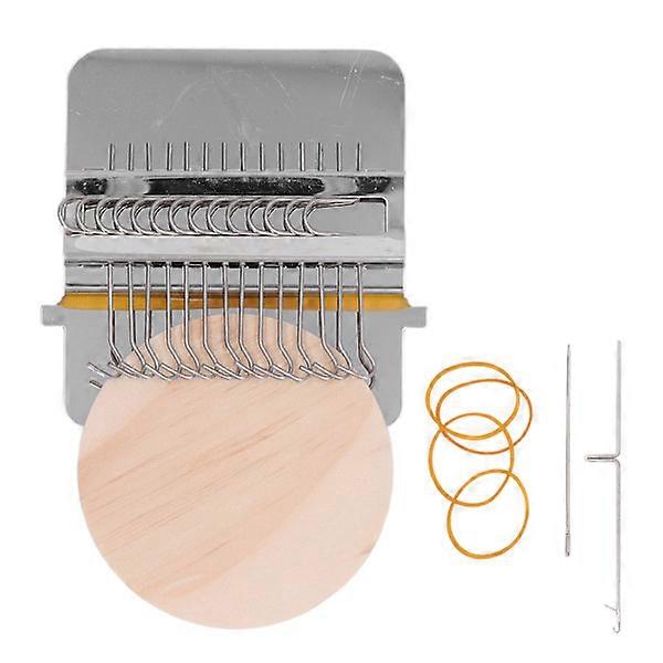 Weaving loom tool Small weaving loom kit with 14 hooks 1 needle for hand knitting DIY crafts