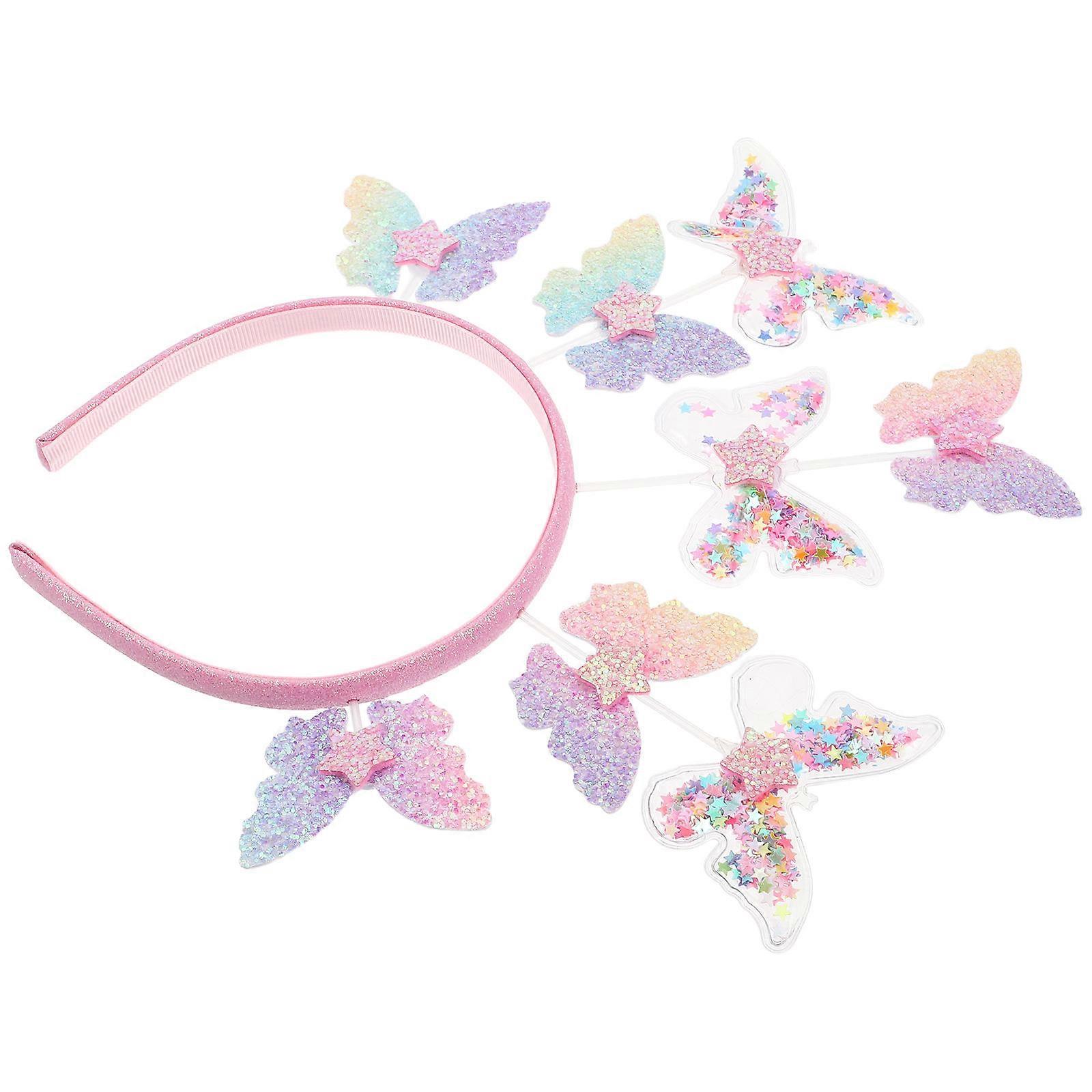 Butterfly Crown Headband Fresh Style Durable Use Multi Color Plastic Material for Birthday Party Decorations 1Pcs