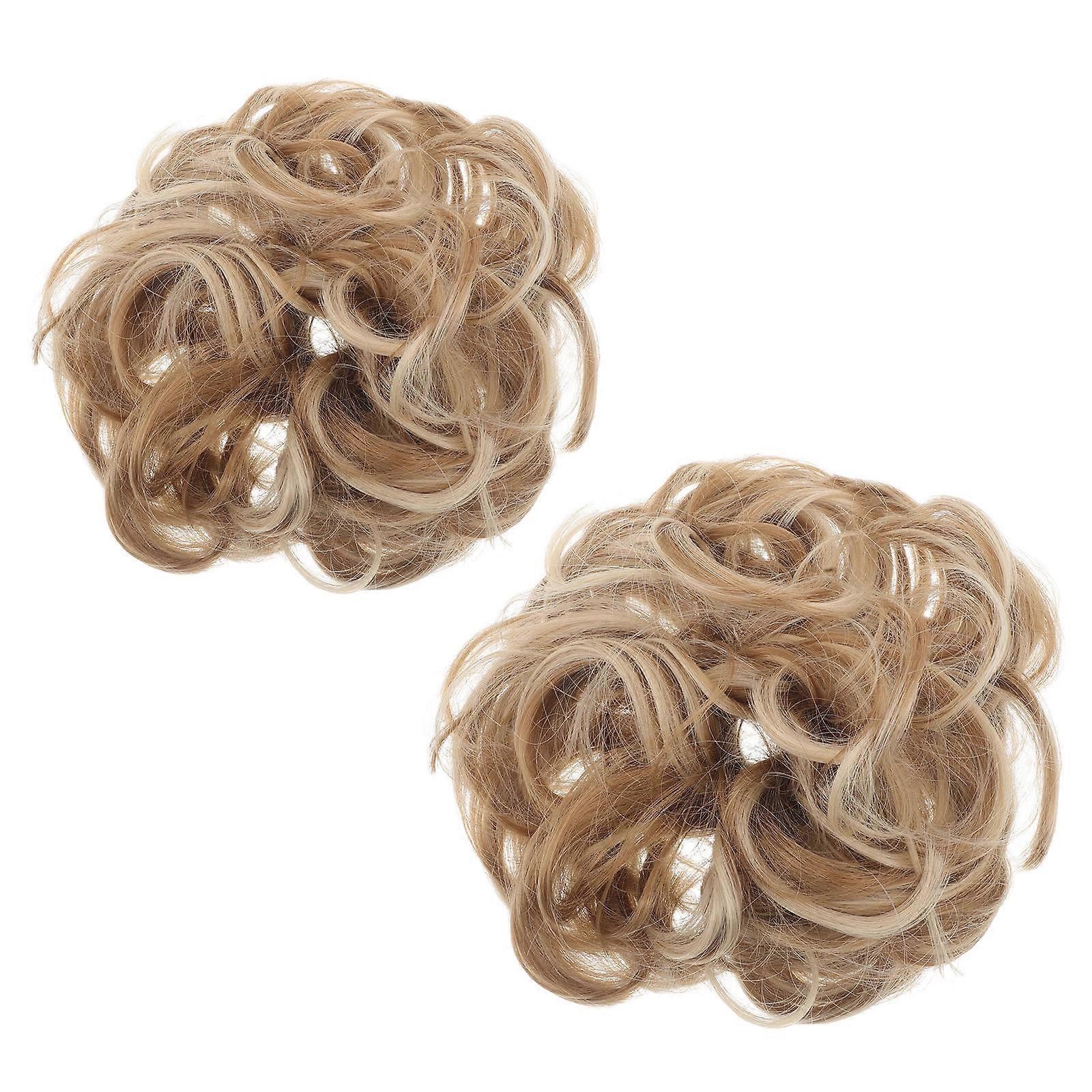 2pcs Messy Bun Hair Piece for Women – Realistic Synthetic Chignon Wig with Scrunchies, Quick Updo Accessory for Daily Wear, Parties, Weddings – Adds