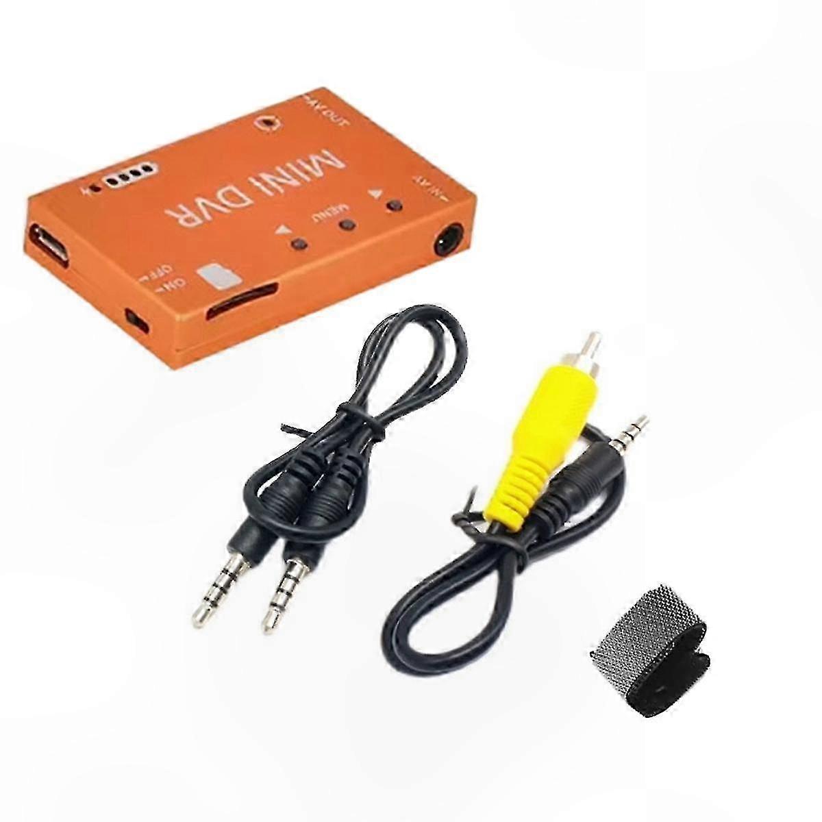 Rejestrator DVR FPV z wbudowaną baterią 3,7 V 400 mAh do gogli monitorujących RC Multicopters橙色视频音频录制支持NTSC/PAL