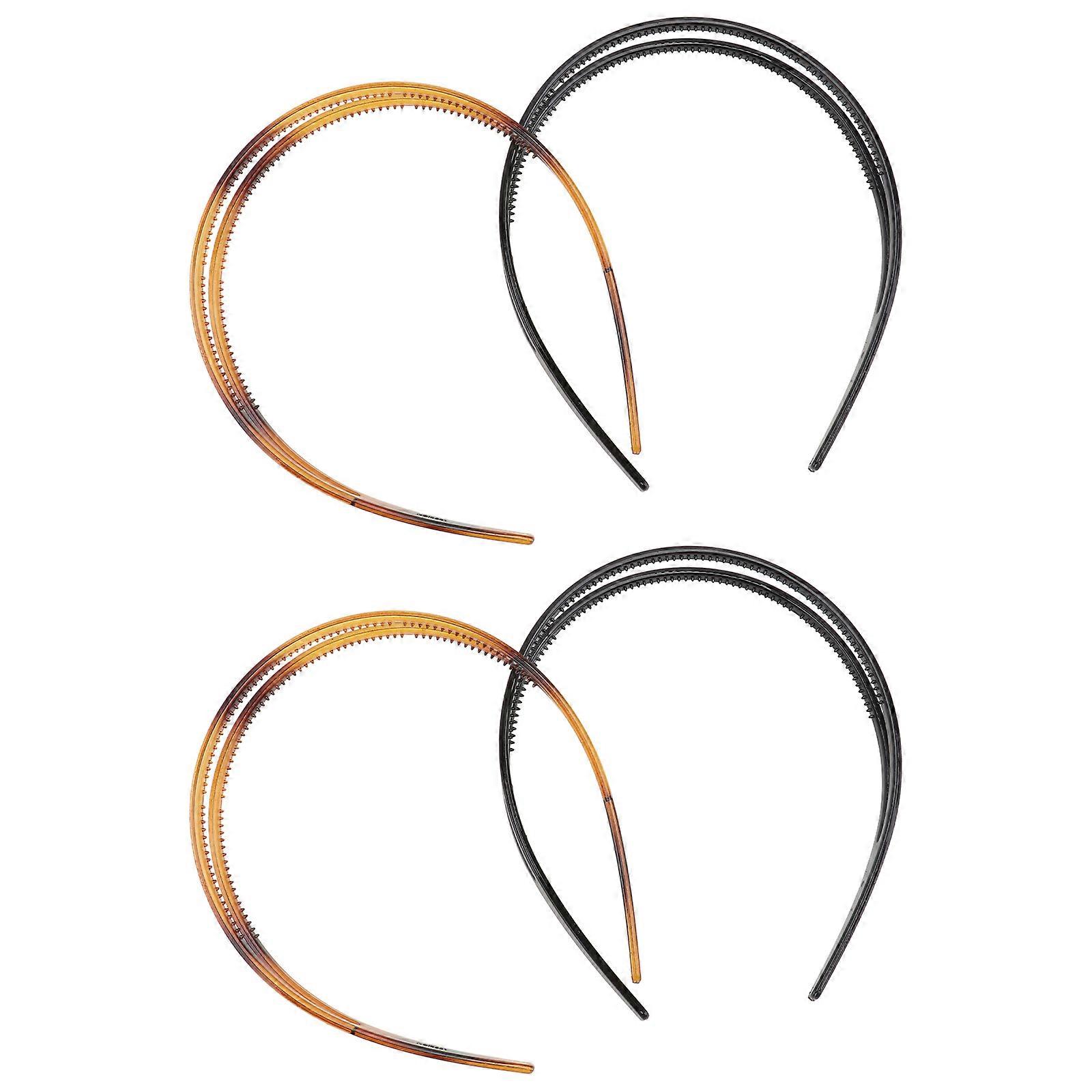 4pcs Slip Toothed Hair Hoops for Women – Chic Headbands with Tooth Design for Daily and Party Use