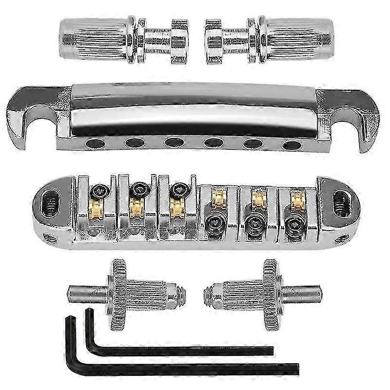 1 6 Strings Guitar Tune-o- Bridge And Tailpiece With Posts For Sg Lp Electric