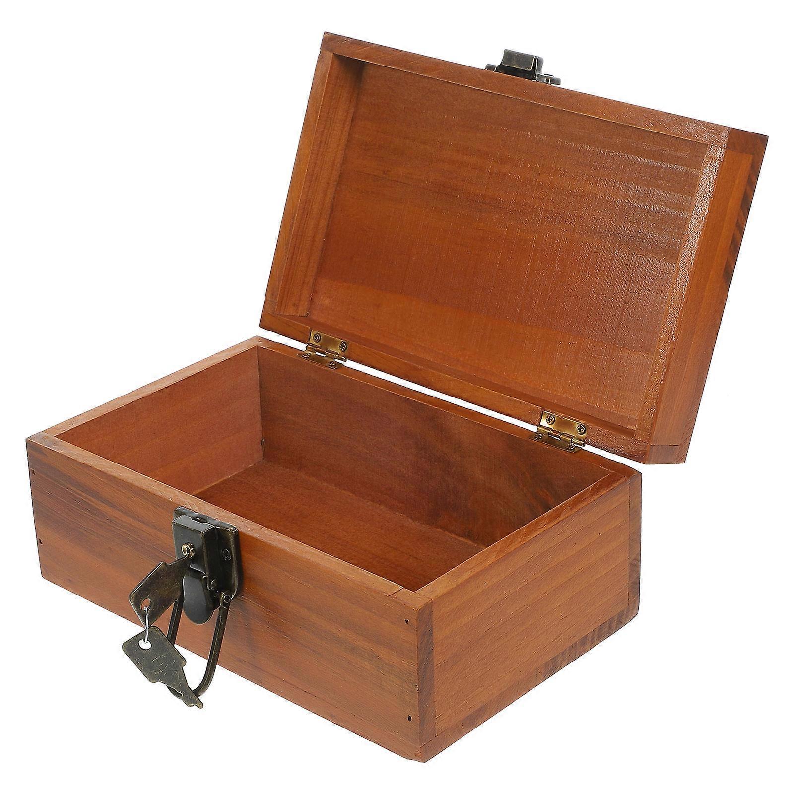 Compartment Storage Box Wooden Rectangular For Shop 1Set