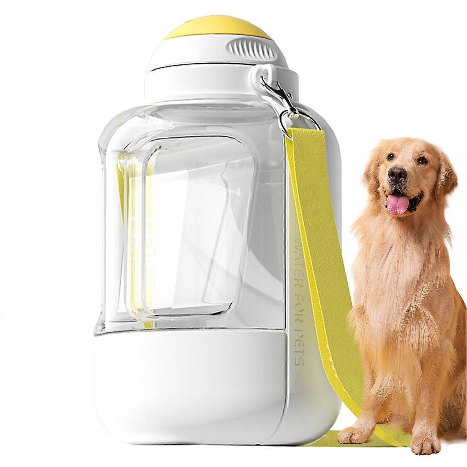 Dog Water Bottle - 2 in 1 Portable Pet Feeder Water Dispenser, Leak-Proof Design for Puppies, White, Durable Material