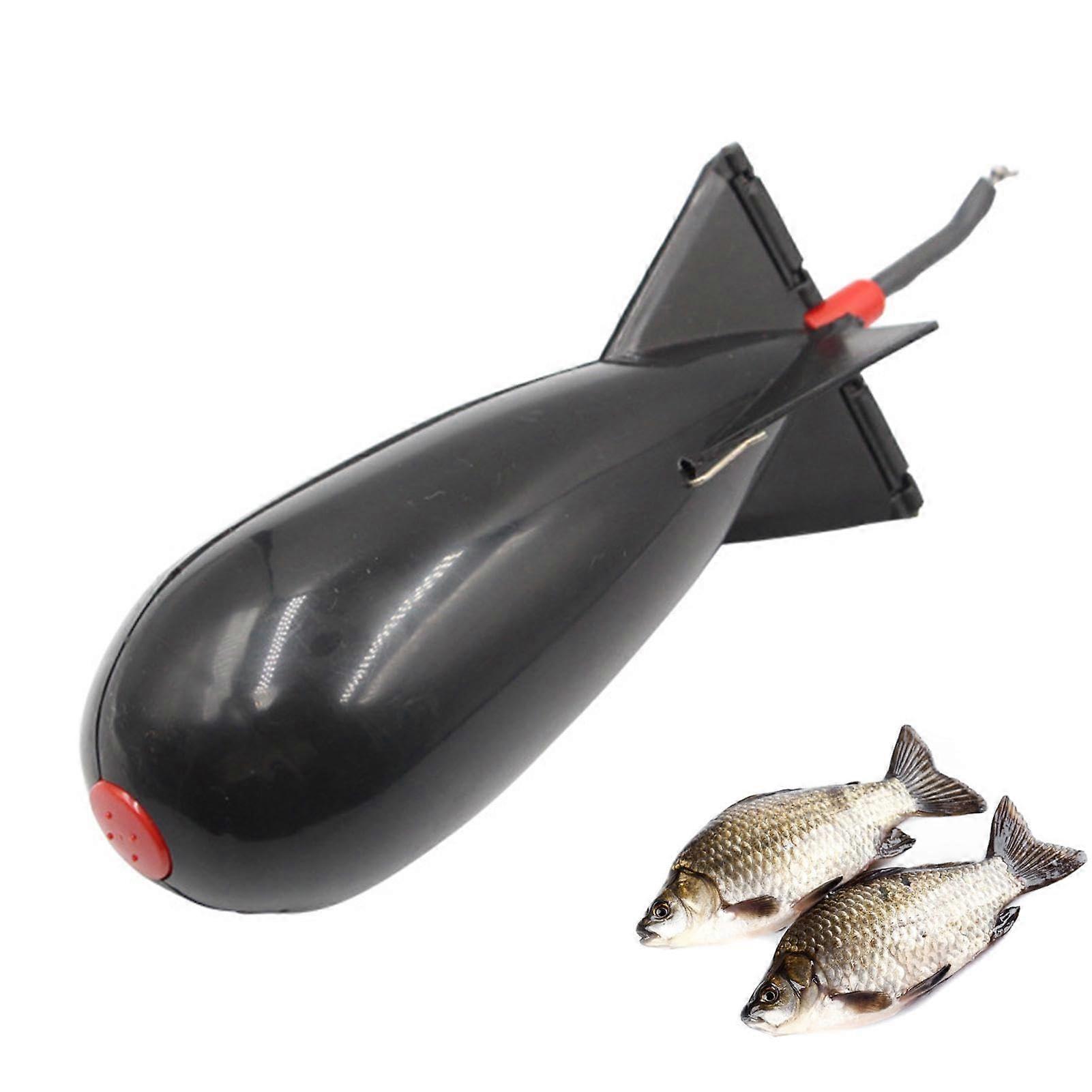 Rocket Bait Feeder - Black Rocket Catcher for Carp Pellets, Floating Bait Container, Spomb for Butt Fishing Accessories