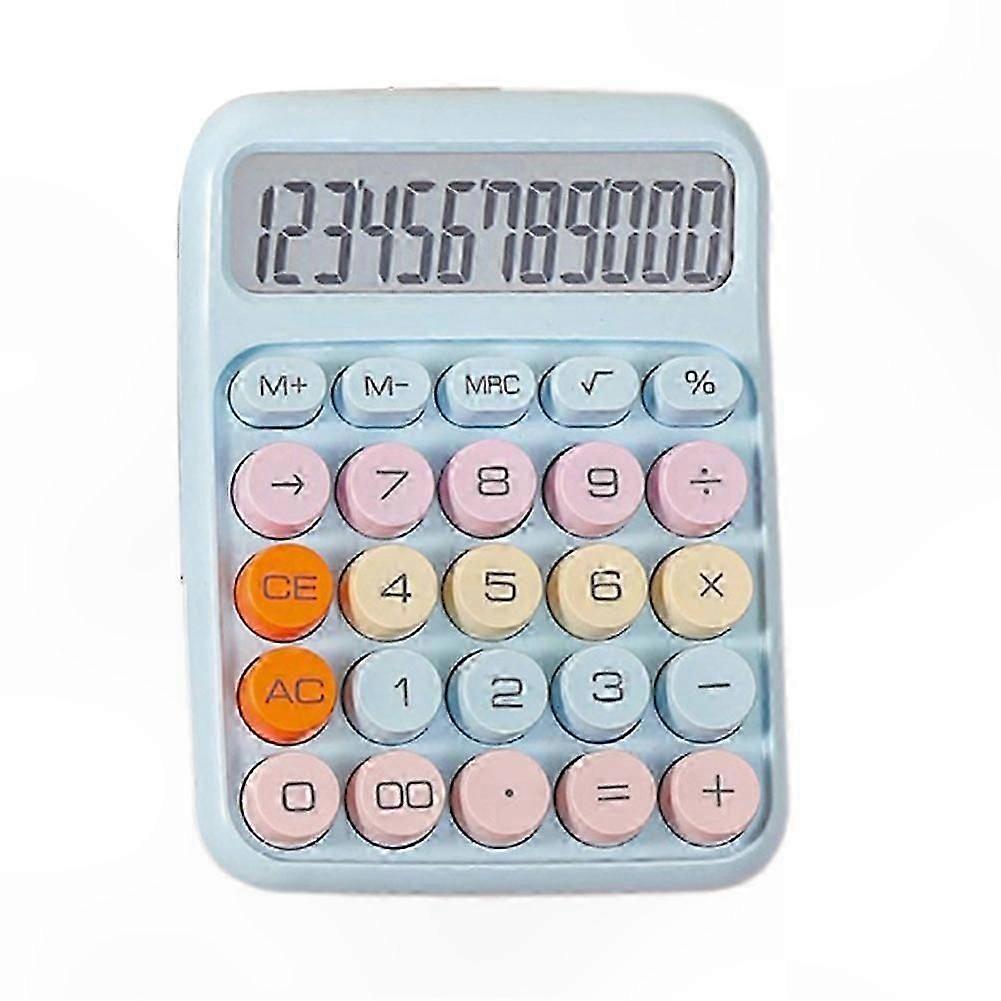Electronic Calculator with Large LCD Screen and Oversized Round Buttons