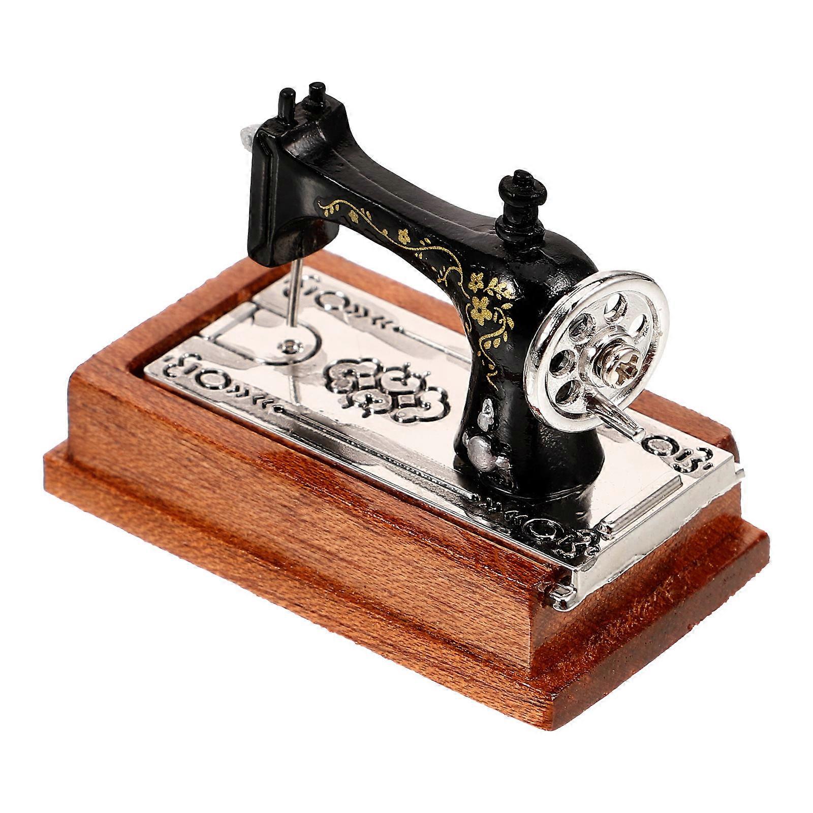Miniature Sewing Machines Mini Sewing Machine Doll House Accessory Multi Vintage Style Decoration 1Set