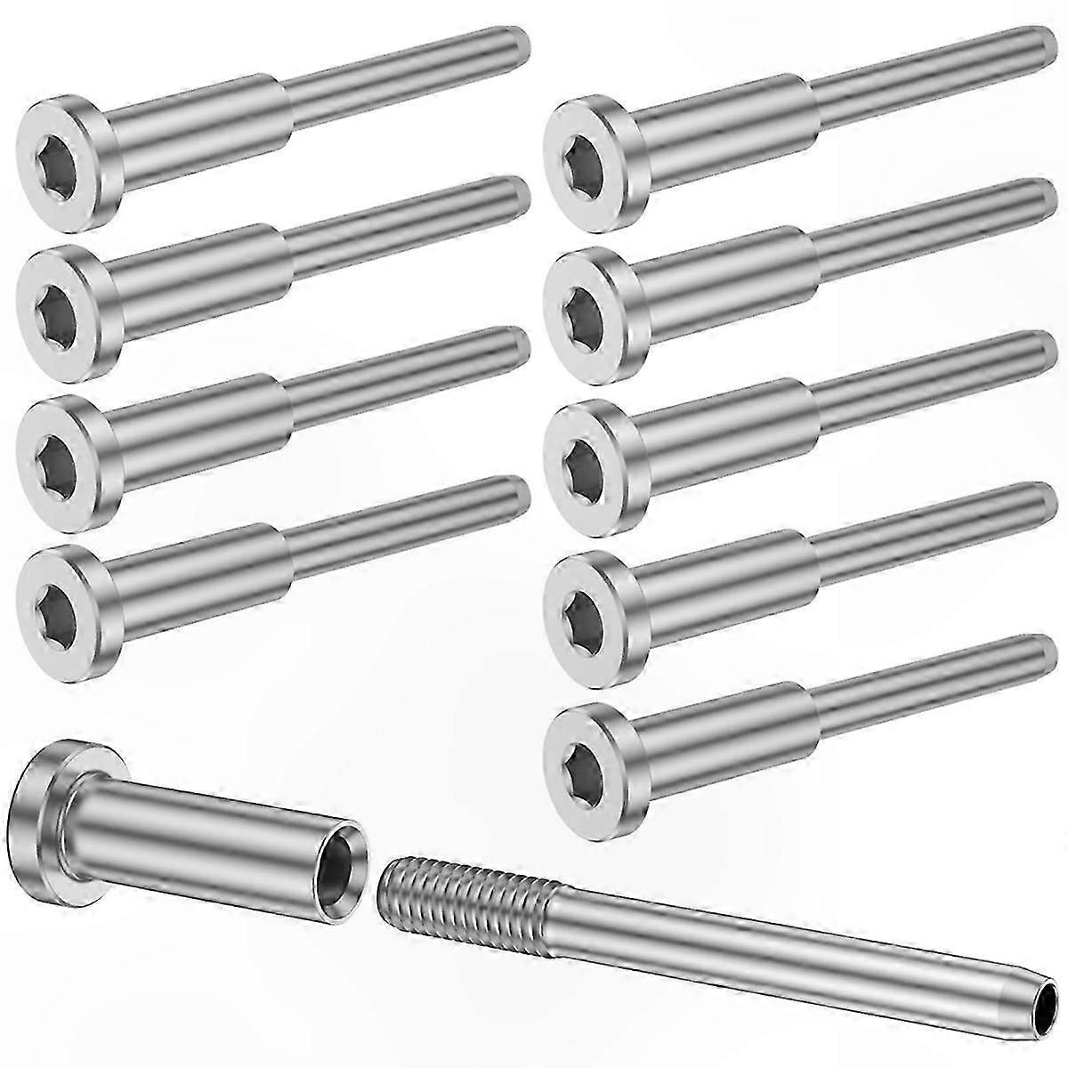 10-Pack Cable Railing Fittings, Swage Stud Ends for Invisible Rail Systems