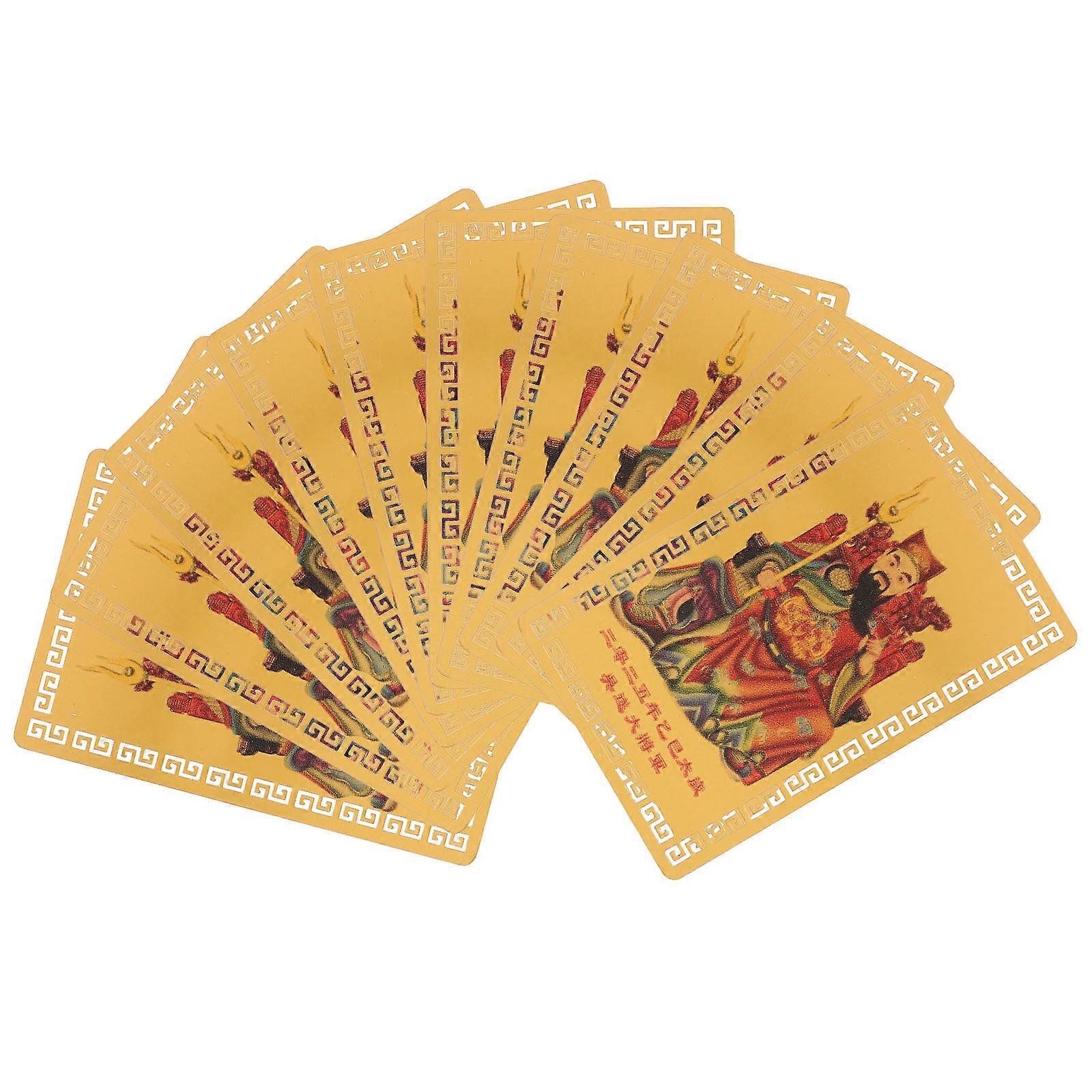 Chinese Protection Amulet Card for Decor Incredible Detailed Design Portable Lightweight AluminumMagnesium Alloy Khaki Color