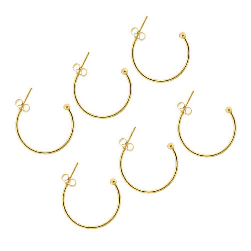 Jewelry Making Accessories 6Pcs C Shaped Ear Drops Golden Color For Jewelry Enthusiasts With Outer Diameter 25MM Versatile Functionality