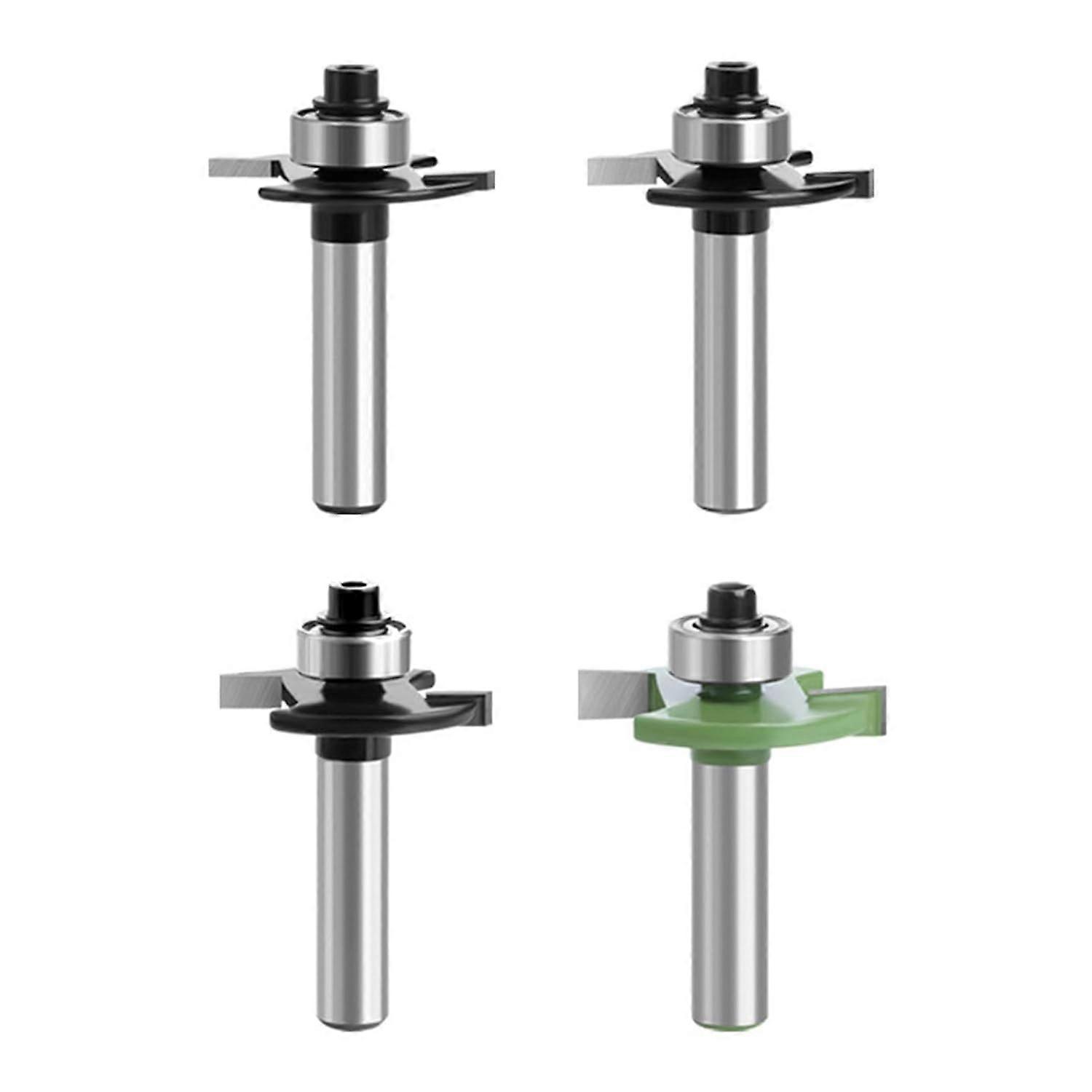 4Pcs Disc Router Bit Set Ball Bearing Woodworking Tools Flush Trim