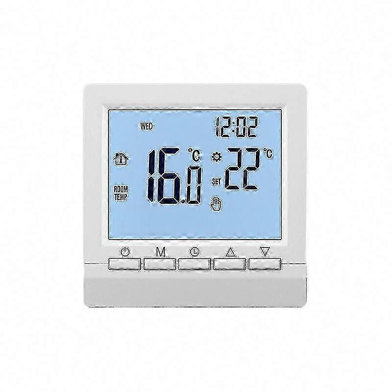 Smart Wall Thermostat With Lcd Display For Underfloor Heating - Blue Backlight - Cisea White Lighting