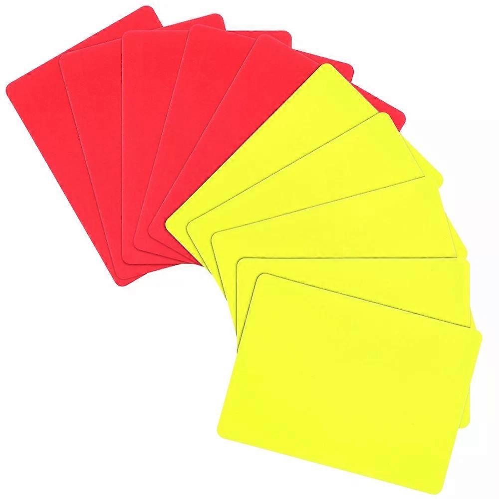 כרטיסי שופט כדורגל, 10 יחידות כרטיסי אזהרה לכדורגל סט צהוב אדום למשחקי ספורט