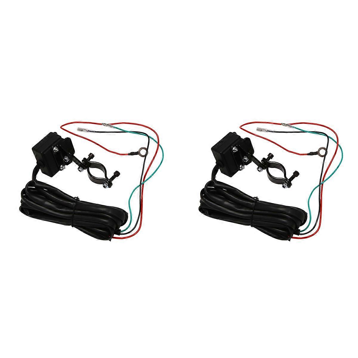 2X 12V Winch Rocker Thumb Switch with Mounting Bracket Handlebar Control Line Kit for ATV UTV Electr
