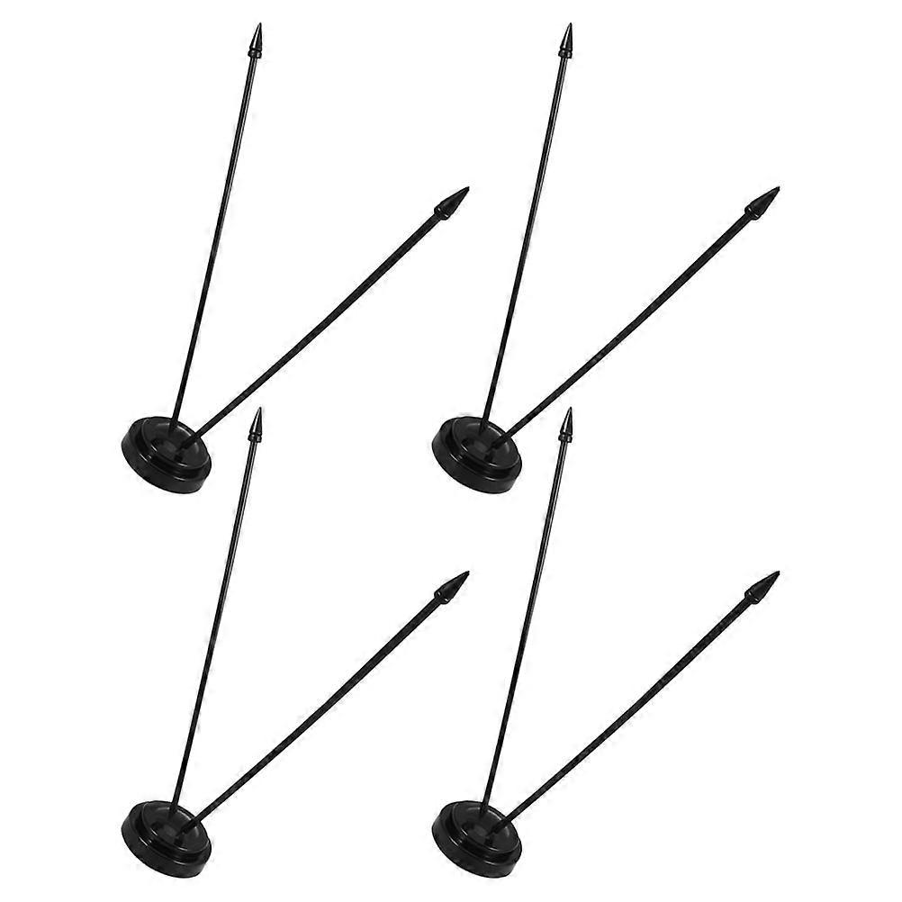 Black Plastic Flagpole Base for Decoration Sturdy and Durable with Easy Installation 4 Pieces