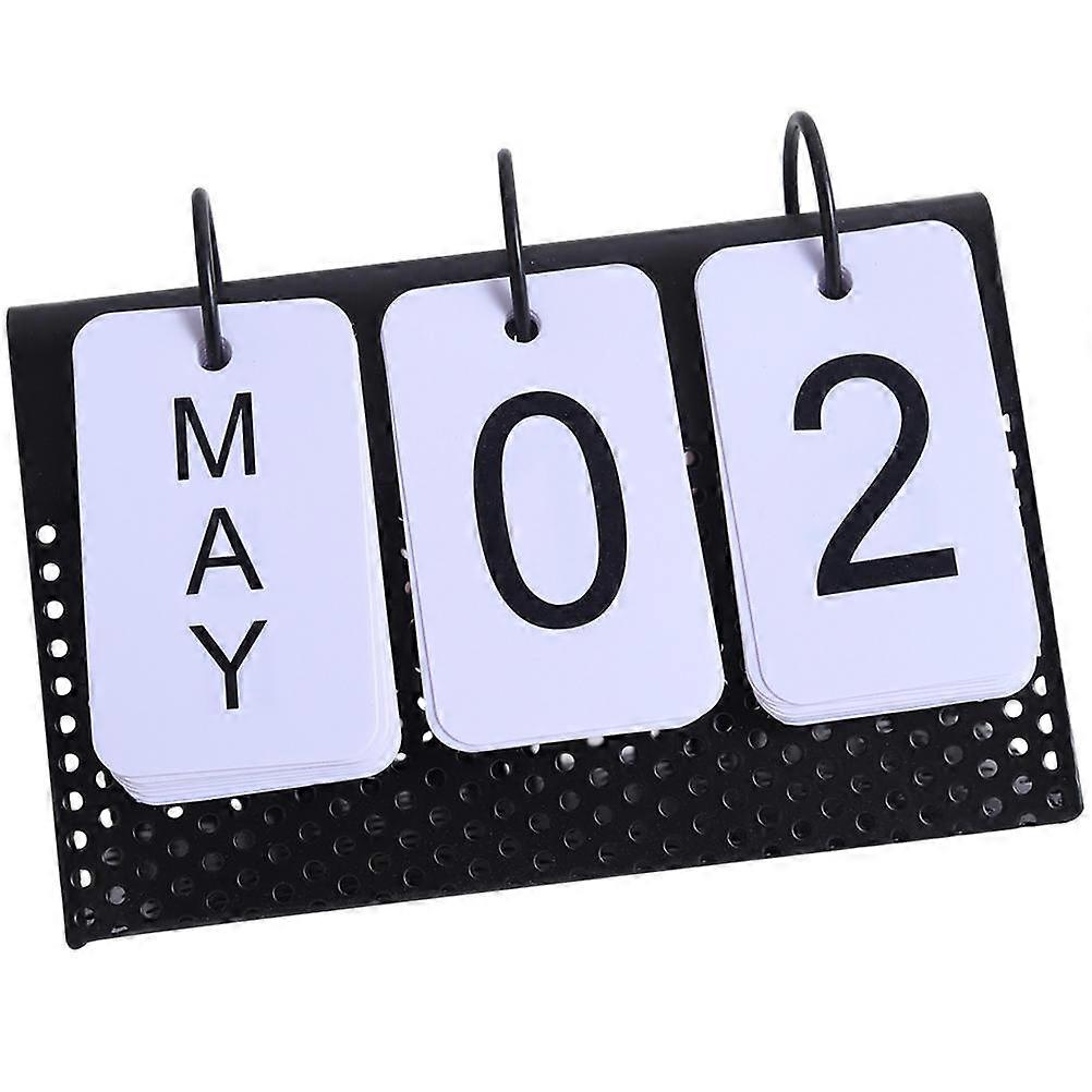 2023 Desk Calendar with Metal Rings and Iron Frame for Home Use Black Color 6.5 x 5.2 Inches