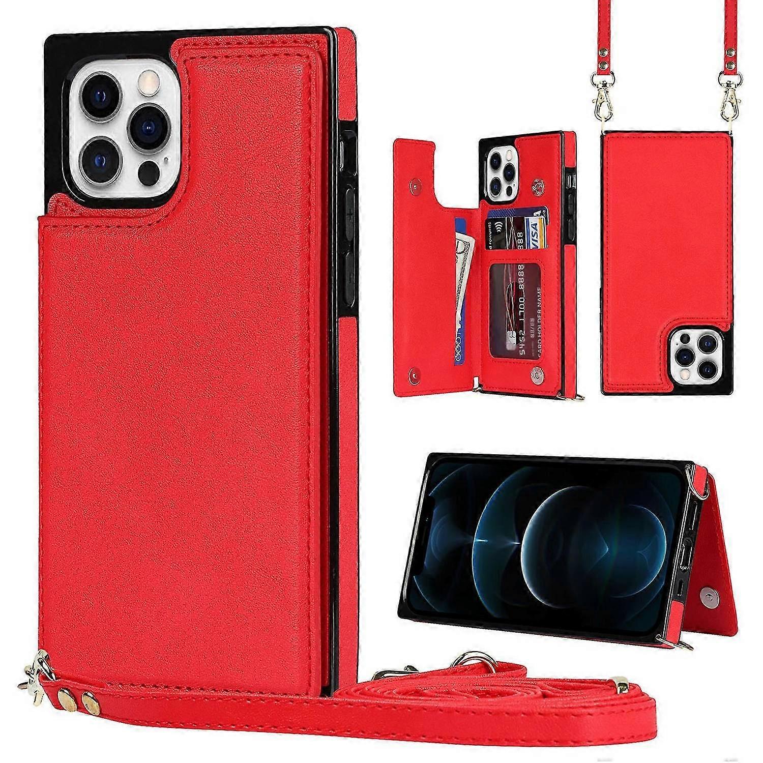iPhone 15 Pro Max/ 15 Ultra için Crossbody Cüzdan Kılıfı, RFID Engelleme Kartı Yuvası Tutuculu, Manyetik