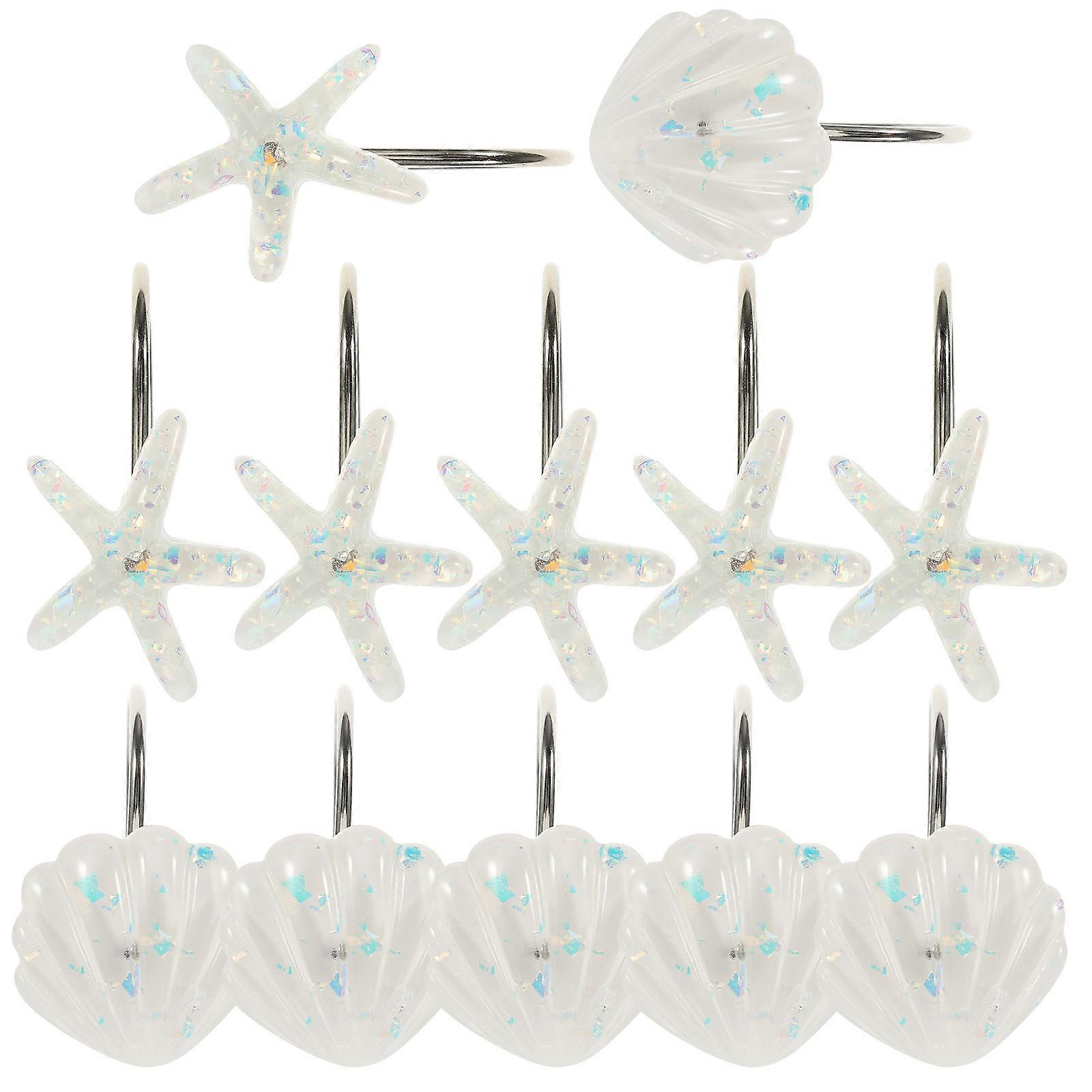 Bath Decorative Hooks Shell Shape Ideal For Bedrooms Kitchen And Storage Rooms 12Set