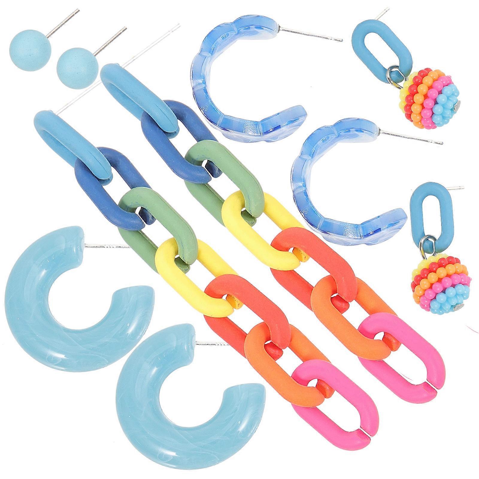 Statement Earrings 1 Set for Women in Assorted Color Embodying Minimalist Style with Ideal for Concerts and Festivals