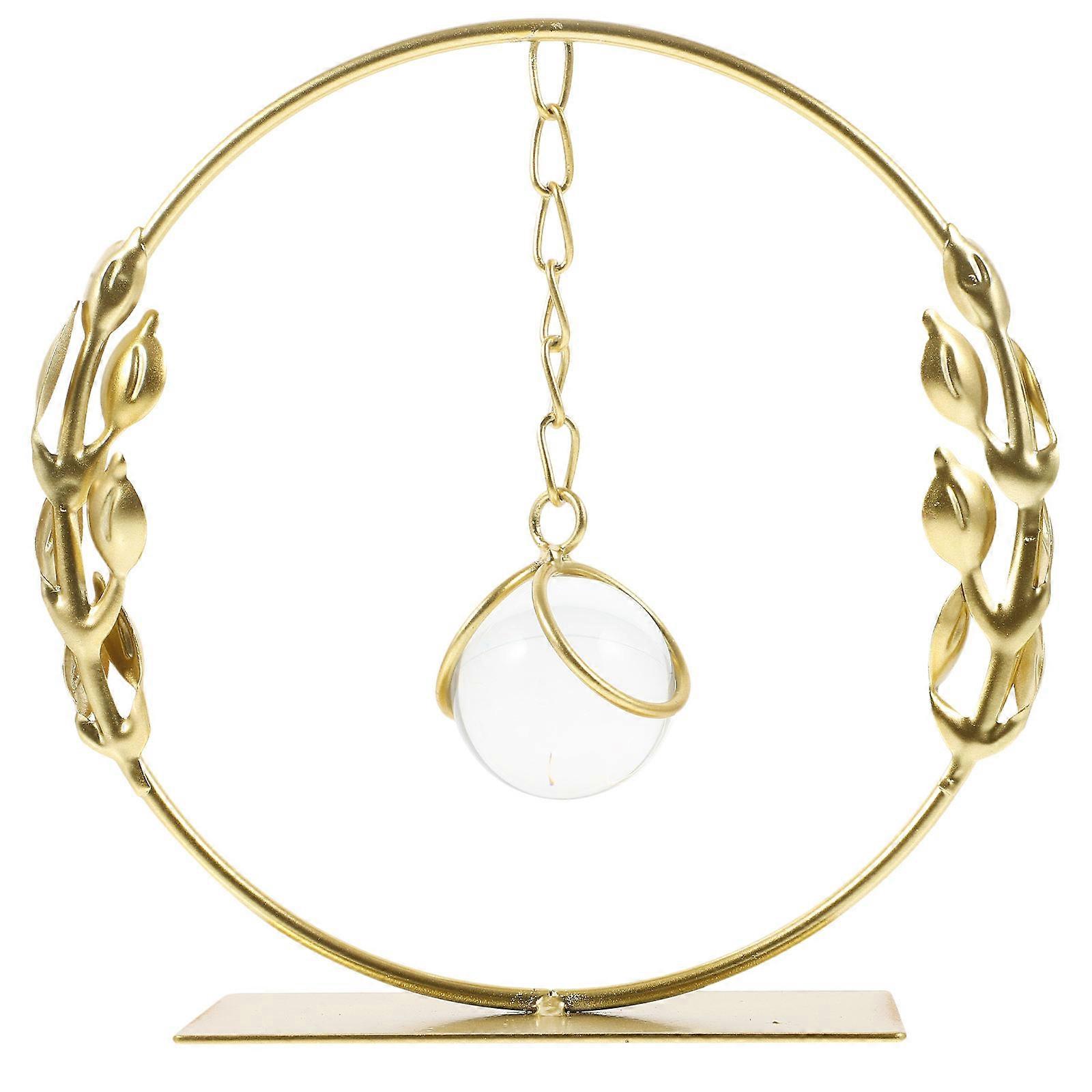 Modern Wheat Crystal Globe Ornament Tabletop Decoration For Room In Golden Featuring Unique Design 1Set