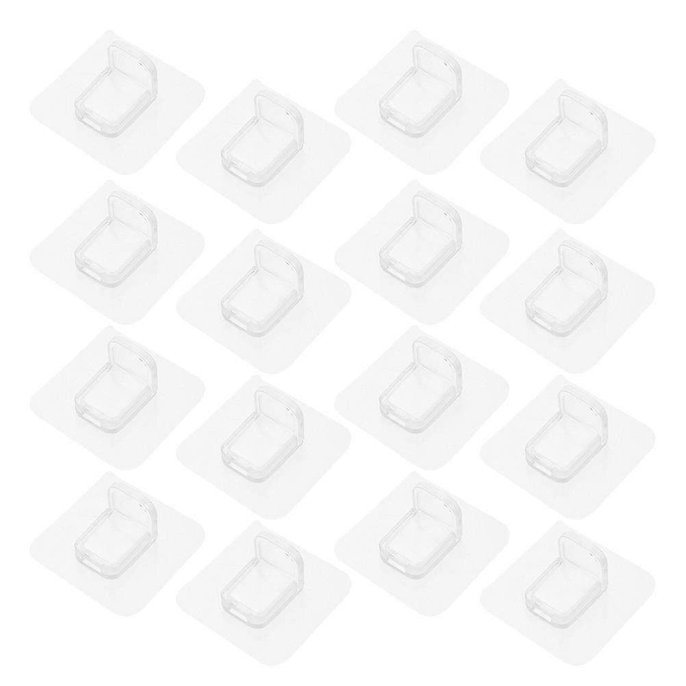 Transparent Shelf Holders Adhesive Closet Accessories 7x7cm Ideal For Storage Solutions 16Pcs