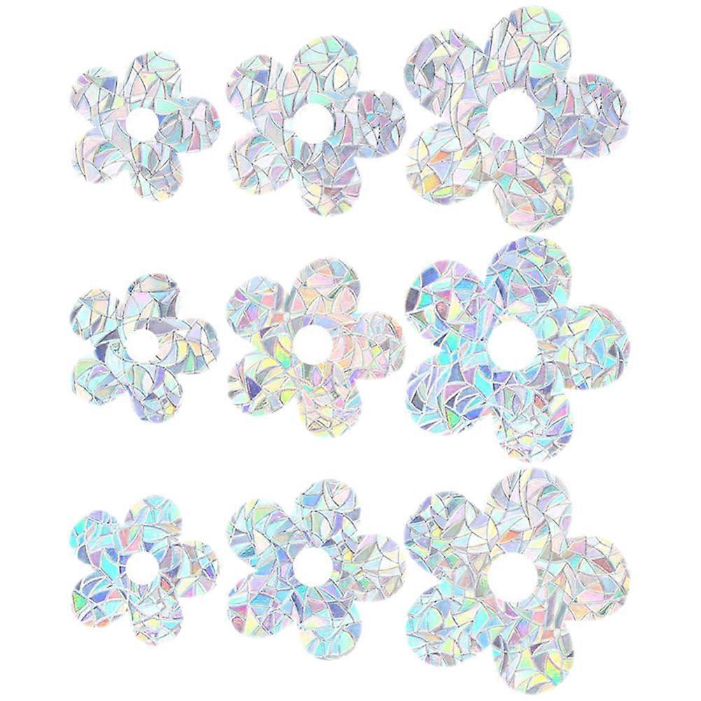 Hemoton 9pcs Window Stickers Static Cling Flower Anti collision Decals