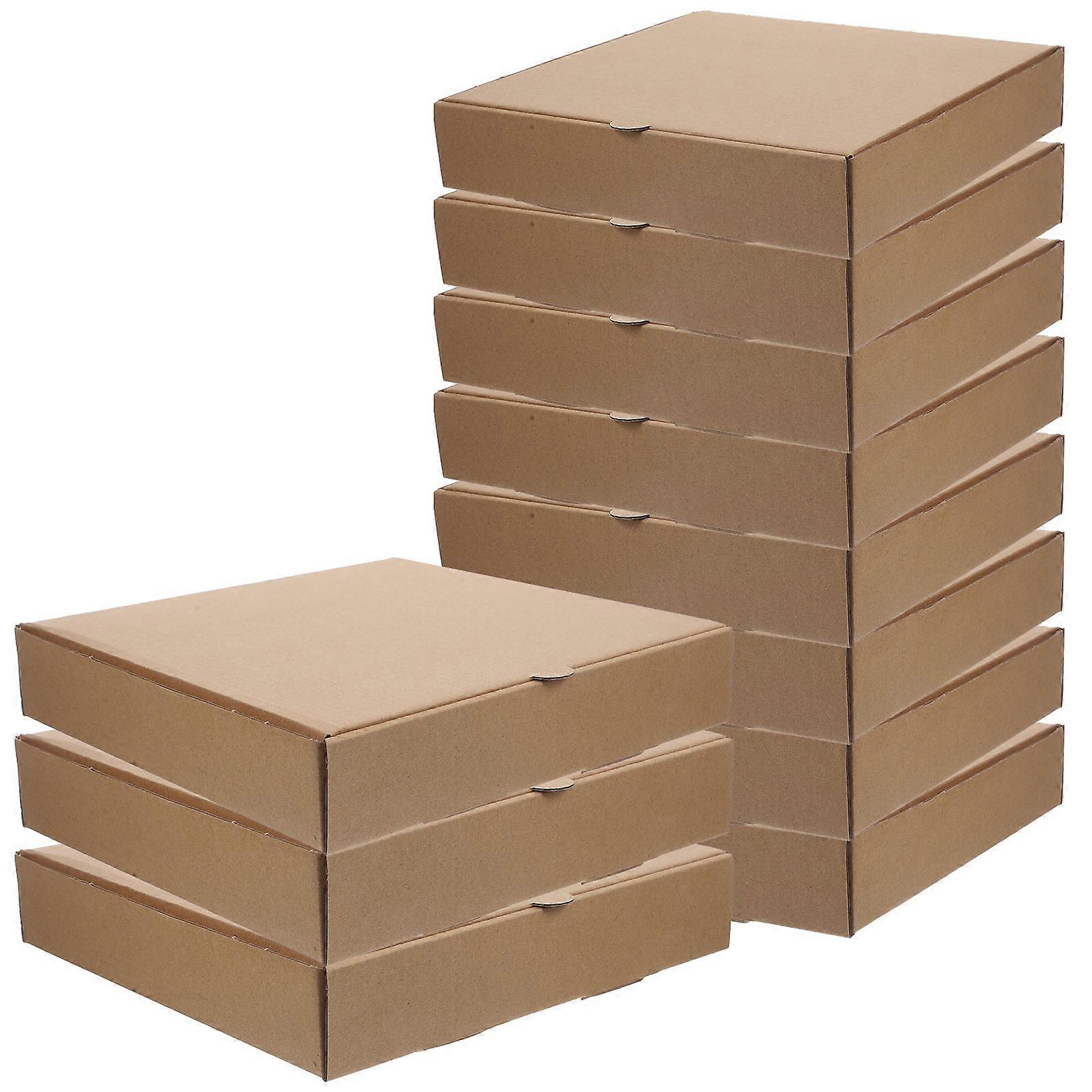 Thick Kraft Paper Pizza Boxes for Takeout and Keep Pizza Fresh 10 Pieces