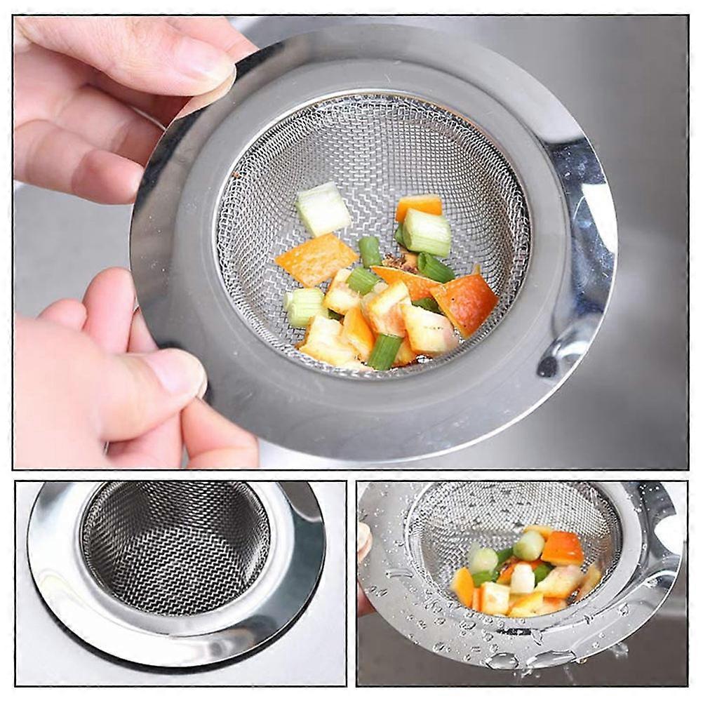 Filtro per lavello in rete in acciaio inossidabile non magnetico per uso in cucina e bagno in design universale colore argento per prevenire l'intasamento 1 pz