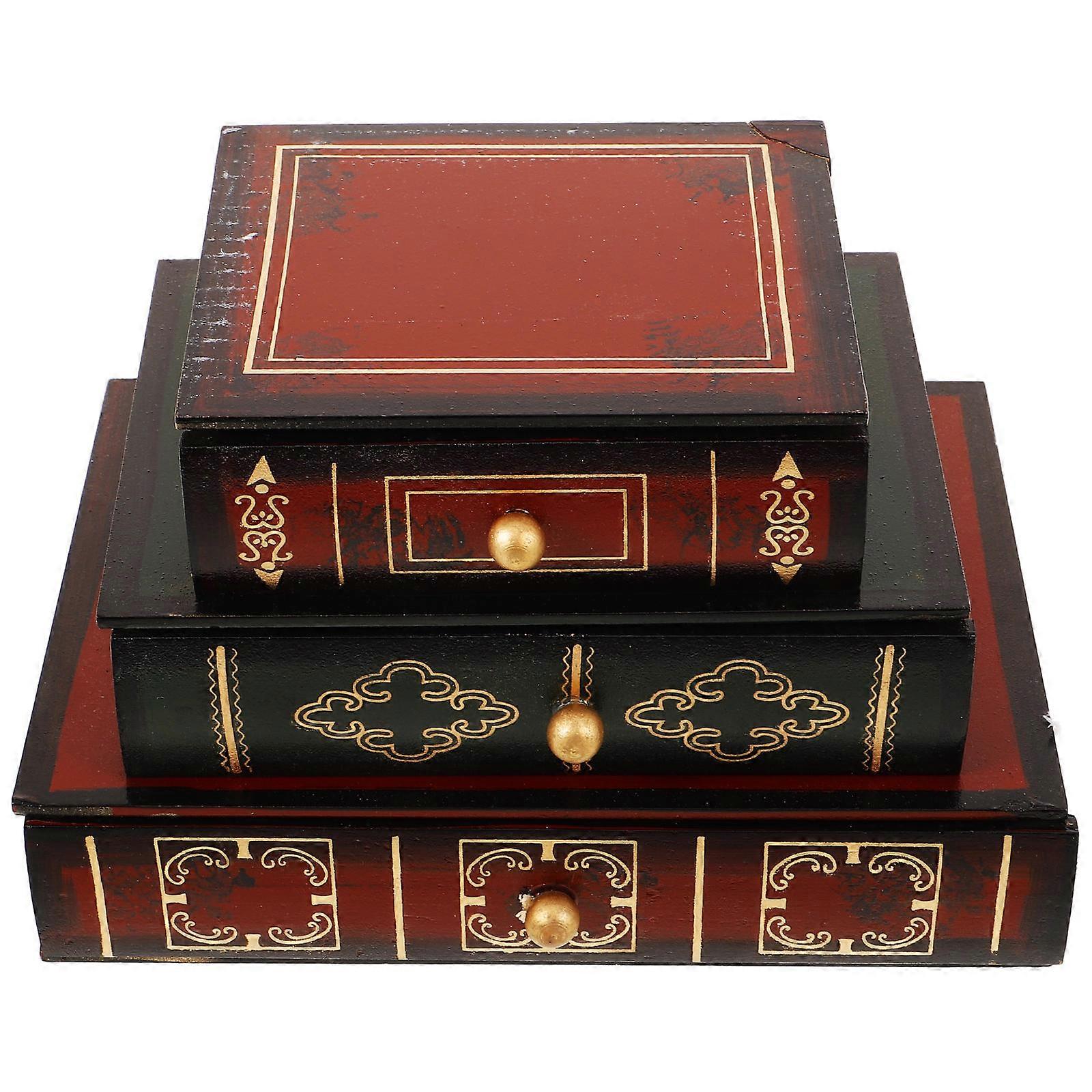 ヴィンテージスタイルの本の形をした収納ボックス、家の装飾のためのフェイクブックオーガナイザー、オフィスの装飾品、装飾的な中空デザイン