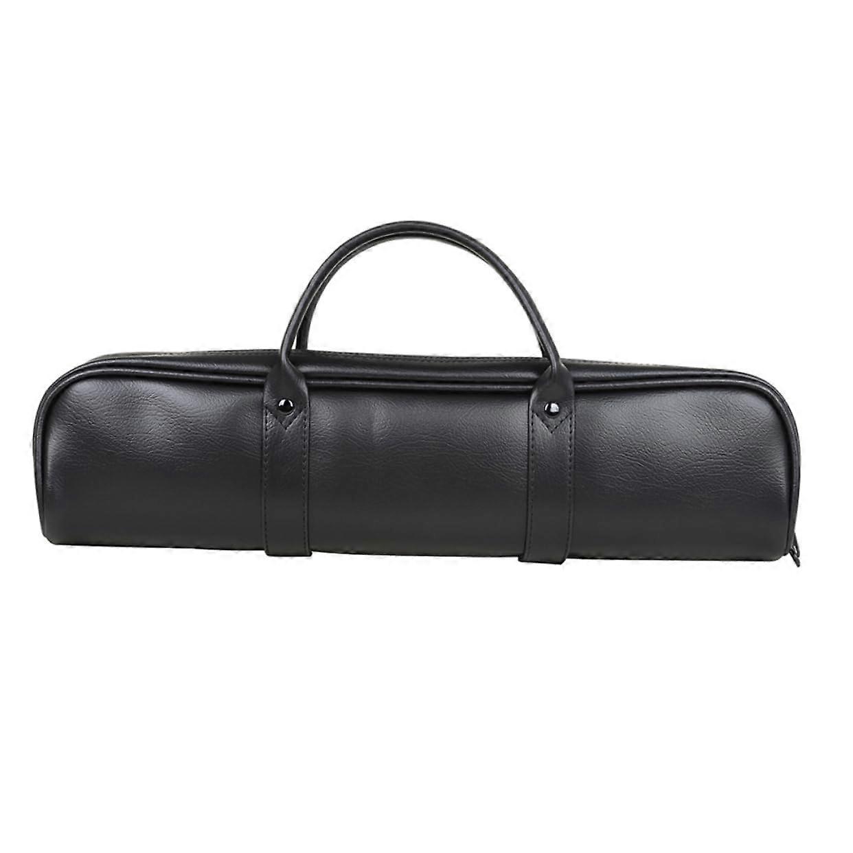 Flute Bag, Black Flute Case, Storage Container for Flutes, Storage Bag for Portable Carry Bag, for Flute Case, Vertical Leather, Black