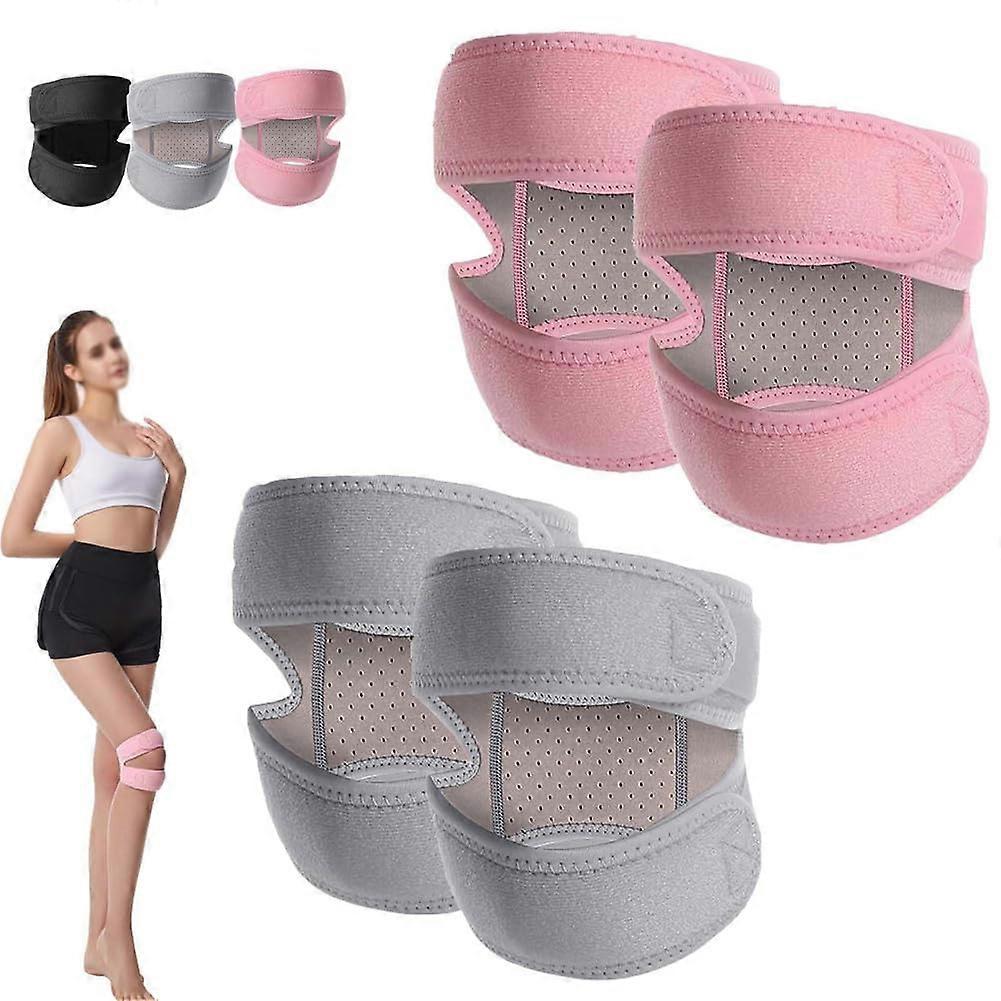 Asipu Knee Brace, Adjustable Support for Stable Knee Joint, Unisex (Grey Pink)