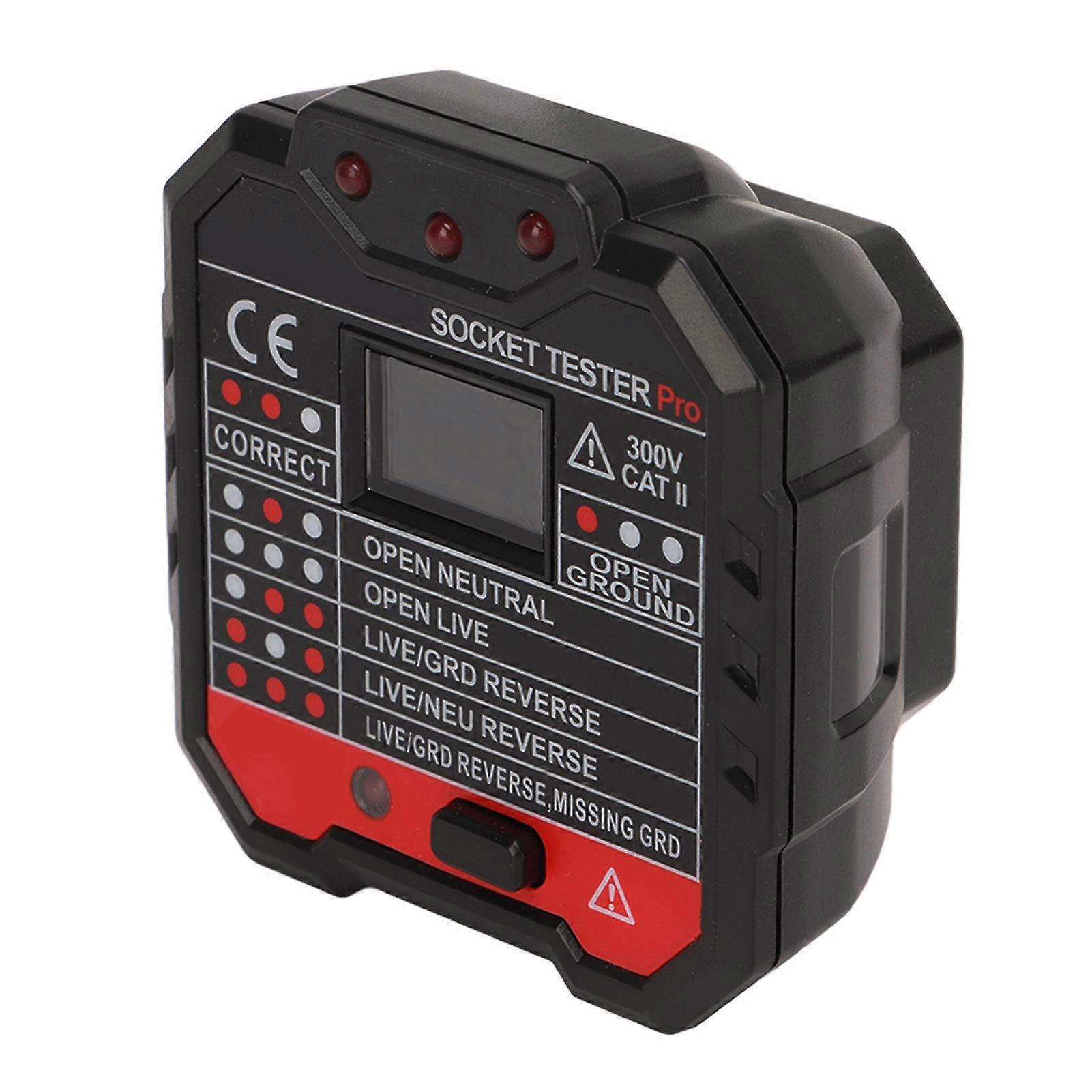 Socket Tester Outlet Electrical Receptacle Detector Phase Supply Polarity Voltage Checker for Home 48~