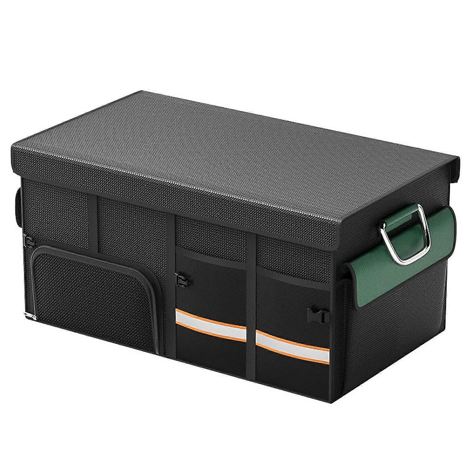 Foldable car trunk storage box – car storage organizer, car accessory with reinforced handles and nonslip bottom for hot or cold conditions.