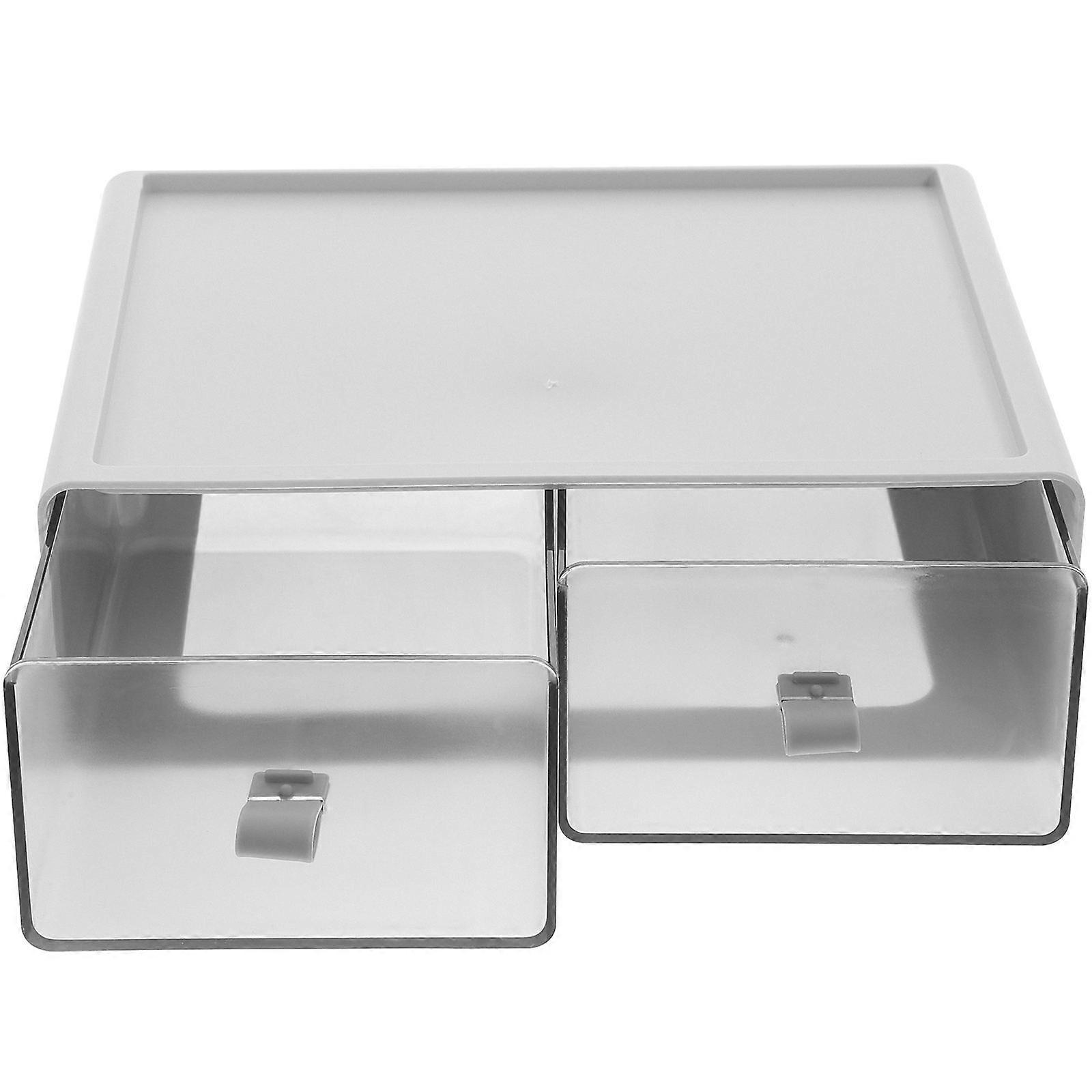 Grey Jewelry Box for Home with ABS PP Material and Stackable Drawers 7.9 Inches