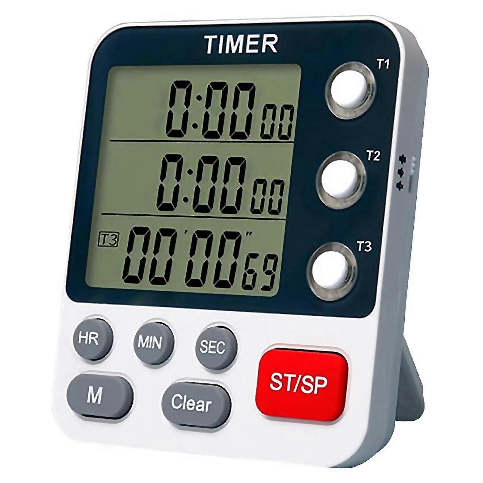 For digital dual kitchen timer3 channels count updown timercooking timerlarge displayloud volume