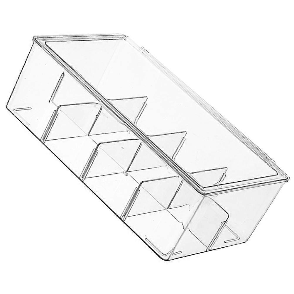 Transparent Acrylic Tea Bag Storage Box with Multi Compartments for Storing Small Items 4.7 x 3.1 x 3.9 inches
