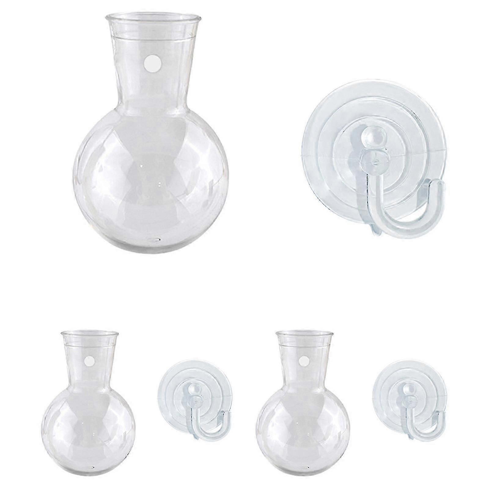 Transparent Hanging Vase Wall-Mounted Fish Tank with Suction Cup for Flowers PUW0734-Good