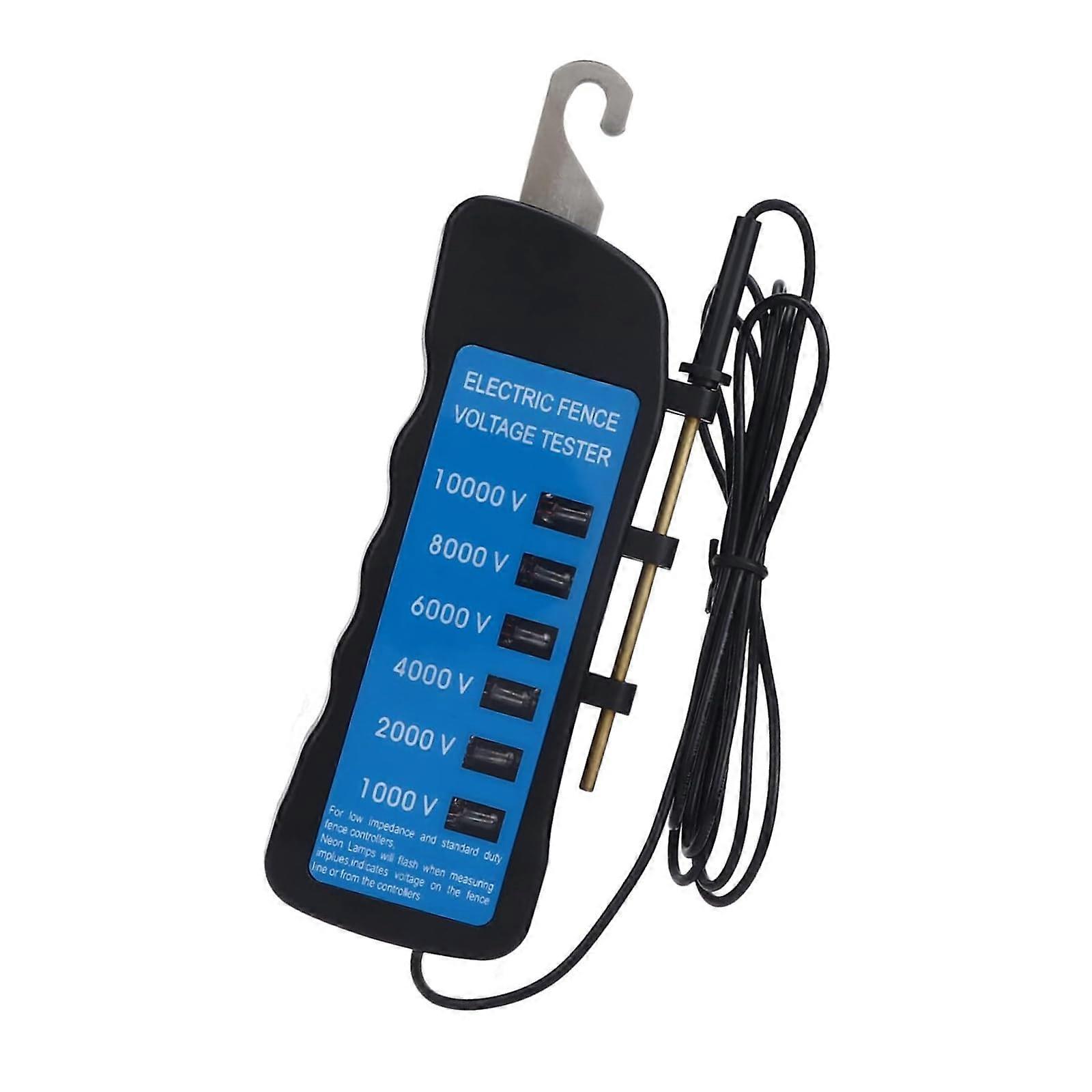 Electric Fence Tester 10,000 V, Non-ABS Construction, 6 LED Indicators, Electrical Meter For Agricultural Fence Systems